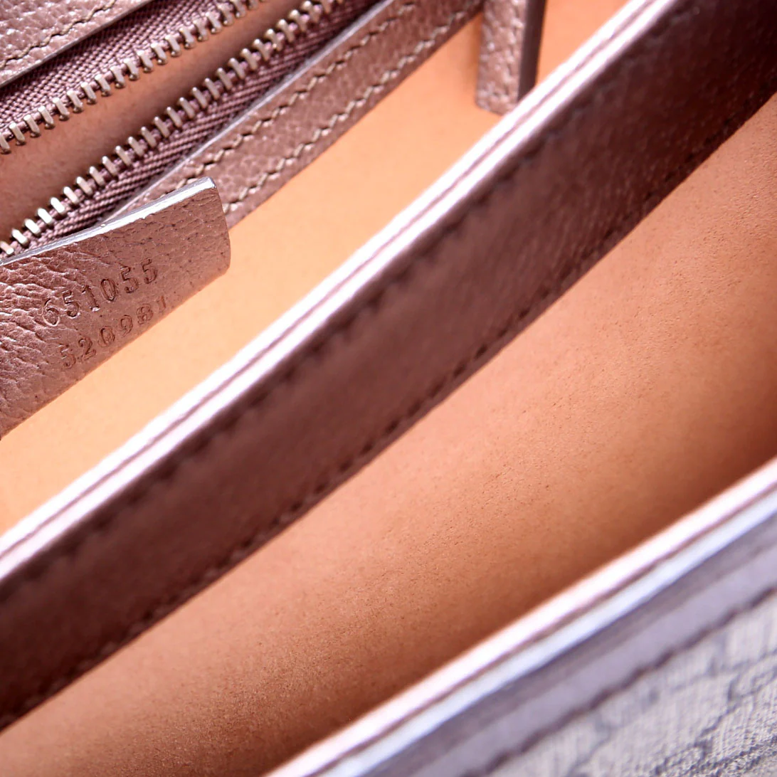 651055 GG Supreme Ophidia Small Top Handle Bag Brown - Image 9