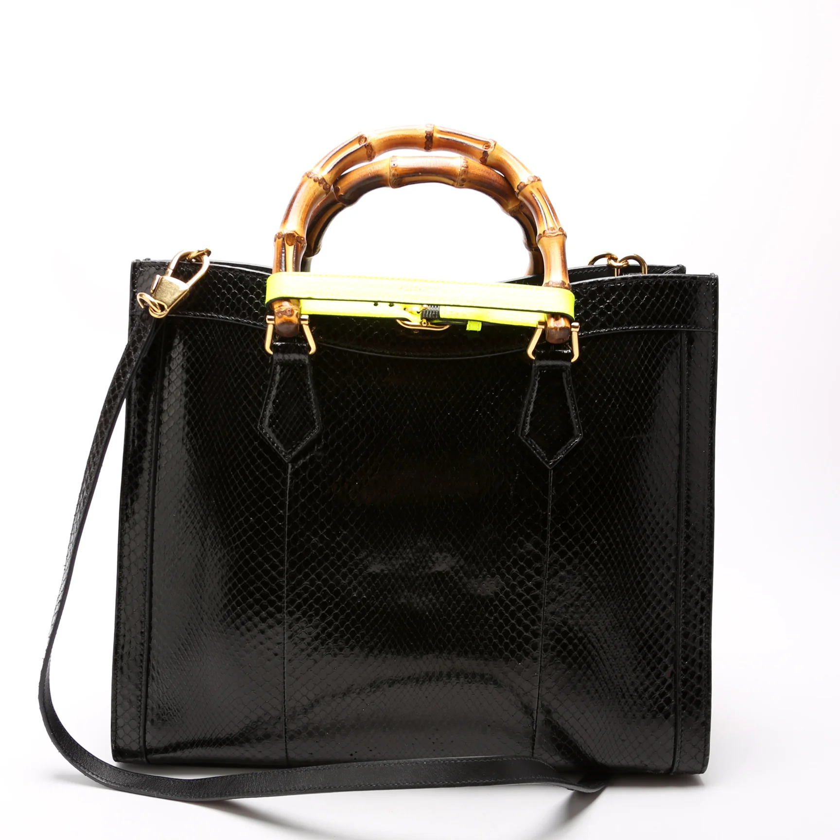 655658 Diana Python Medium Tote Black - Image 3