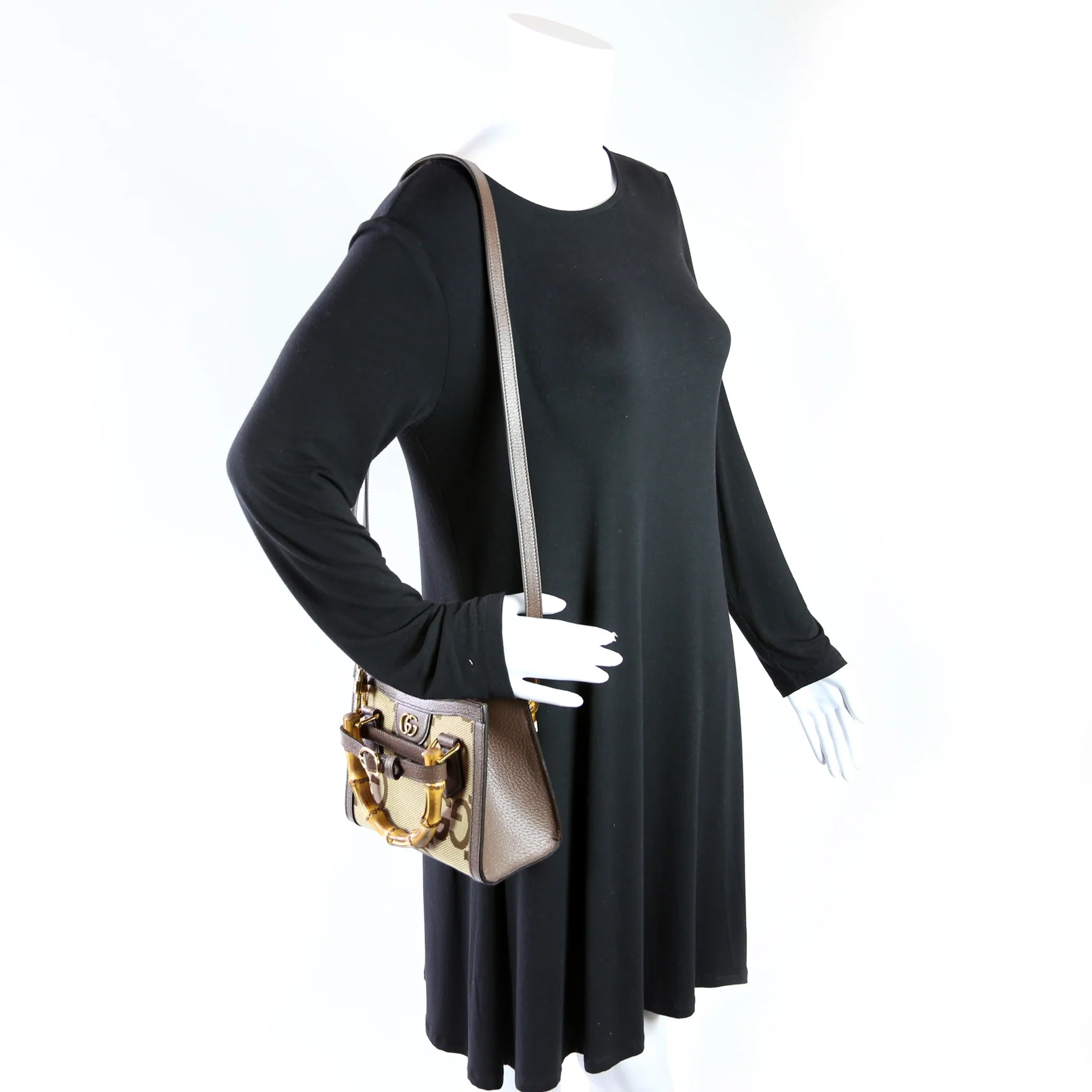 655661 Jumbo GG Canvas Diana Mini Tote Bag - Image 11
