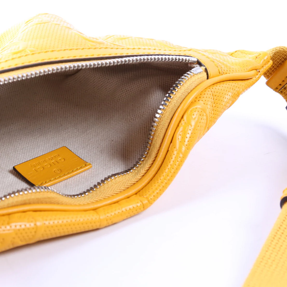 656582 GG Embossed Belt Bag Yellow - Image 10