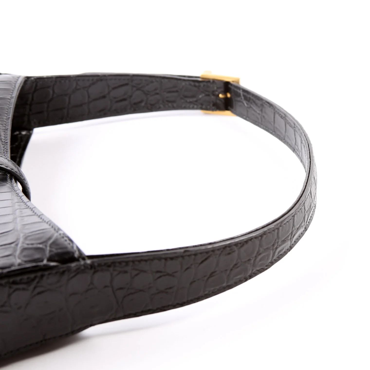657228 Le 5 A 7 Hobo Croc Embossed Black - Image 9