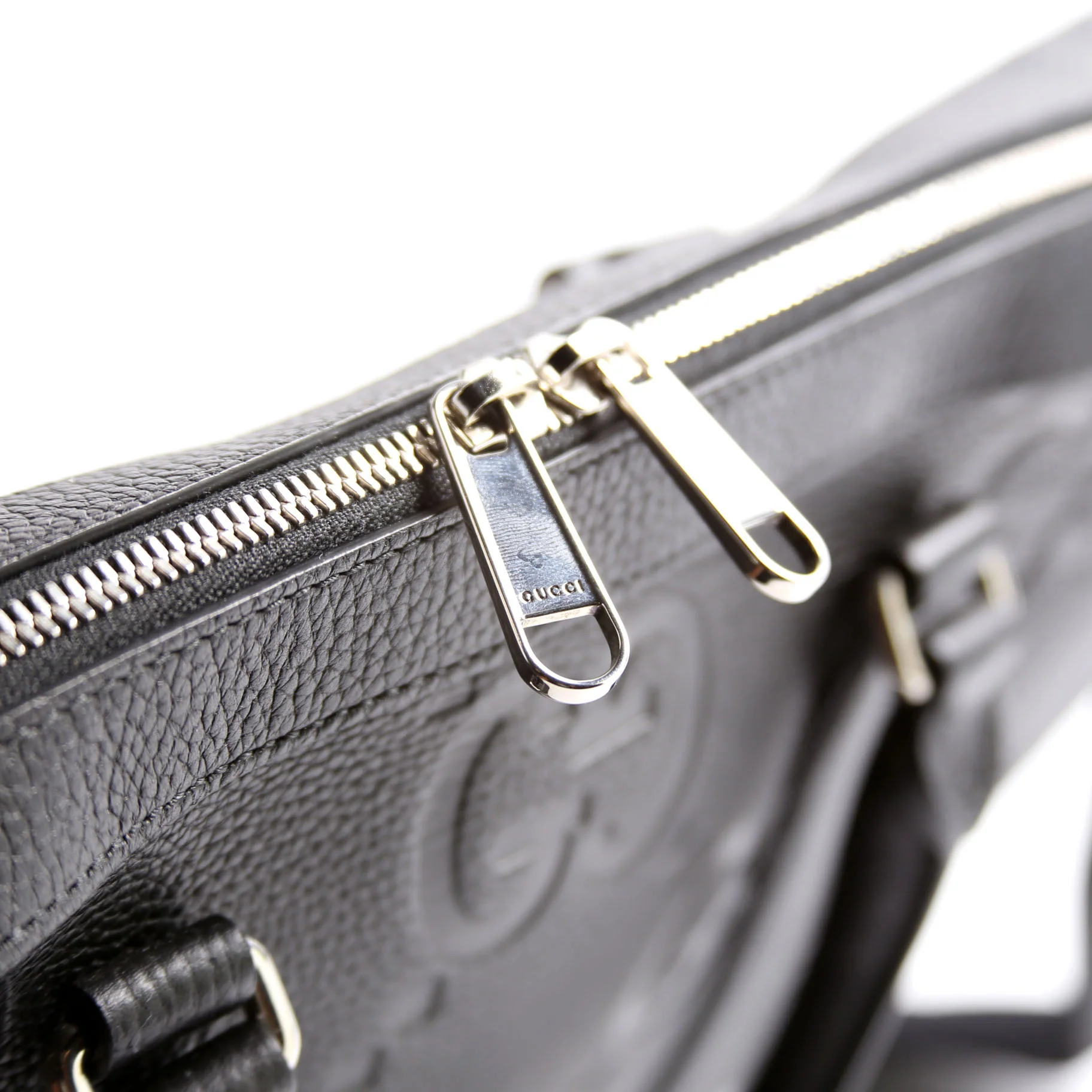 658573 Jumbo GG Leather Briefcase Black - Image 6