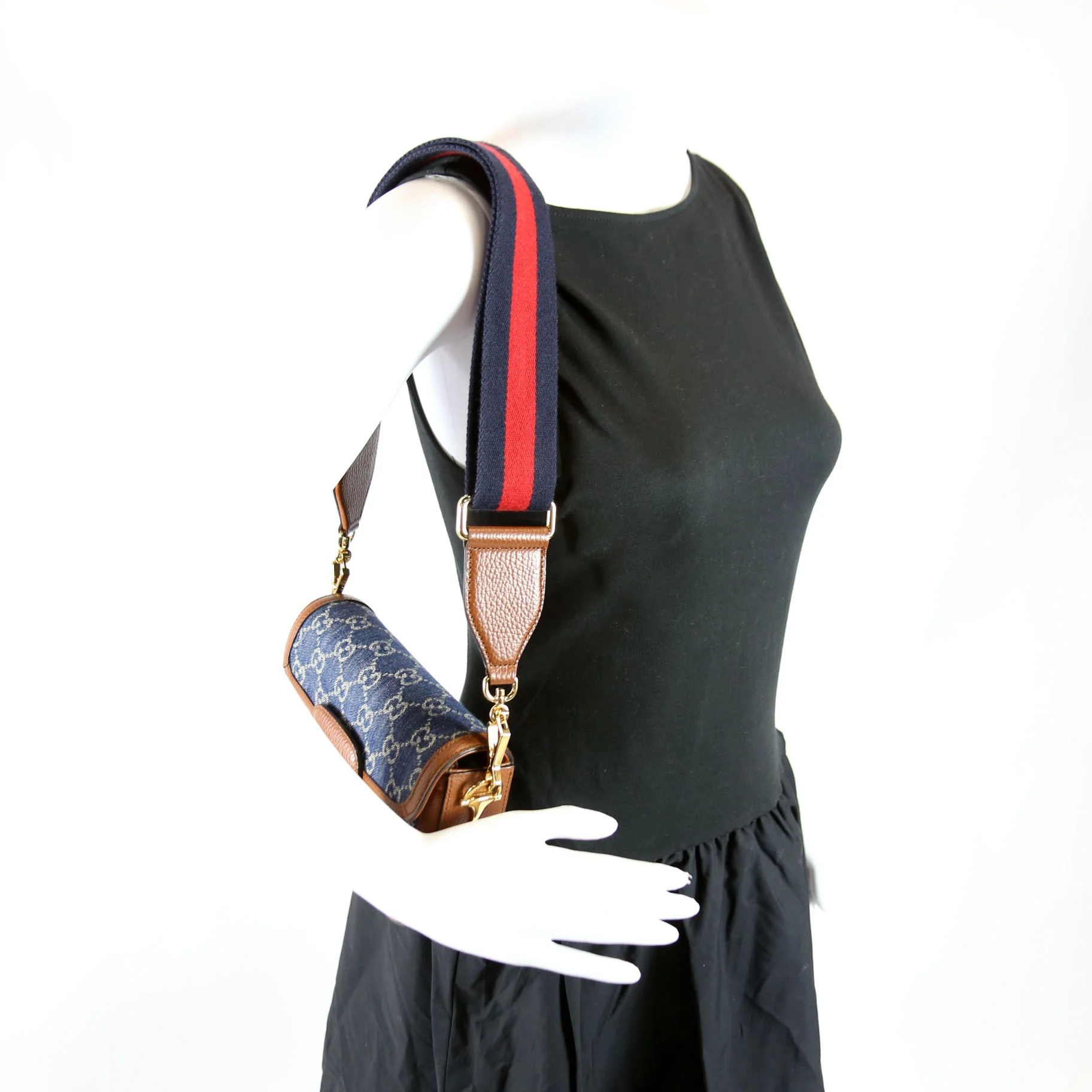 658574 1955 Horsebit Mini Bag Blue/Brown - Image 10