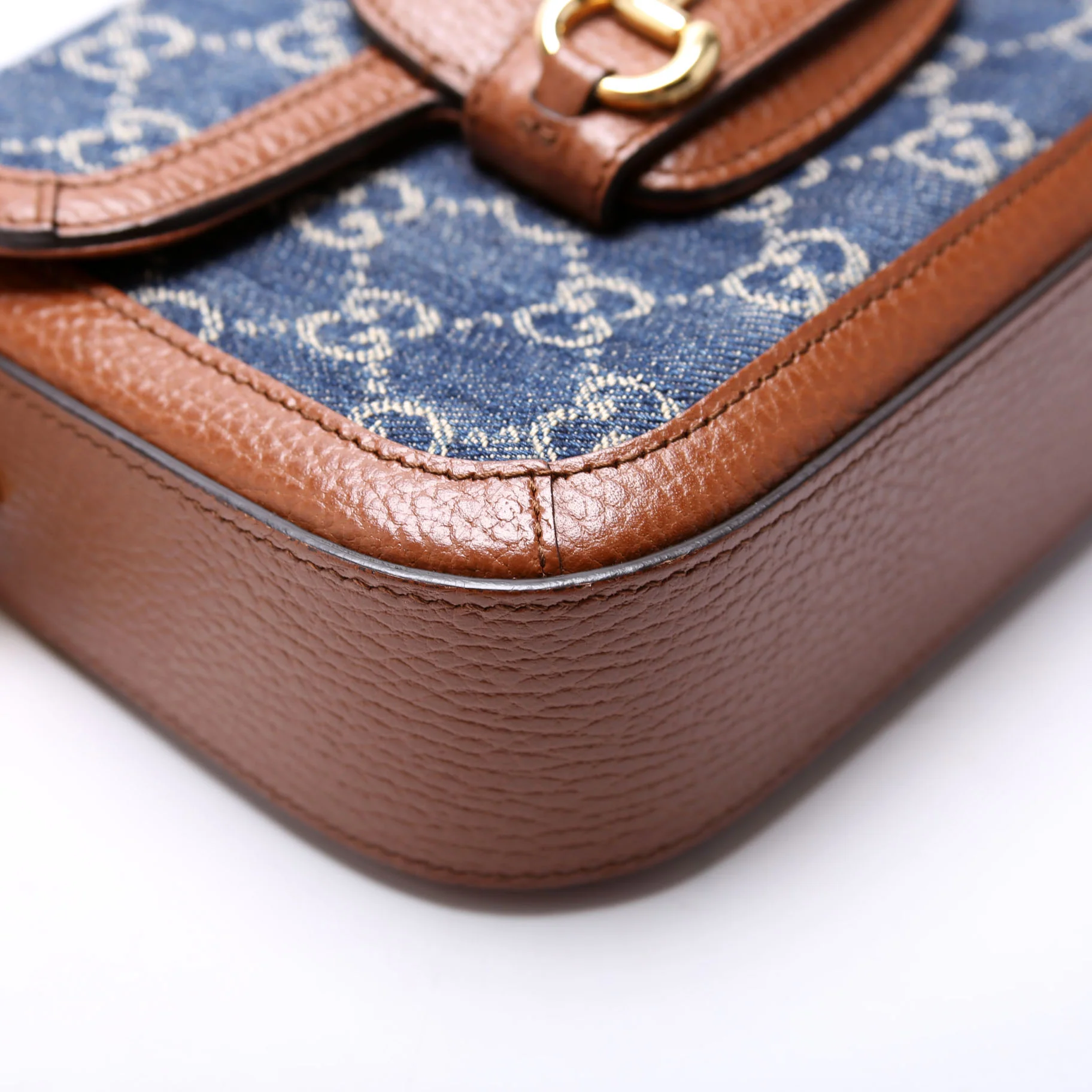 658574 1955 Horsebit Mini Bag Blue/Brown - Image 5