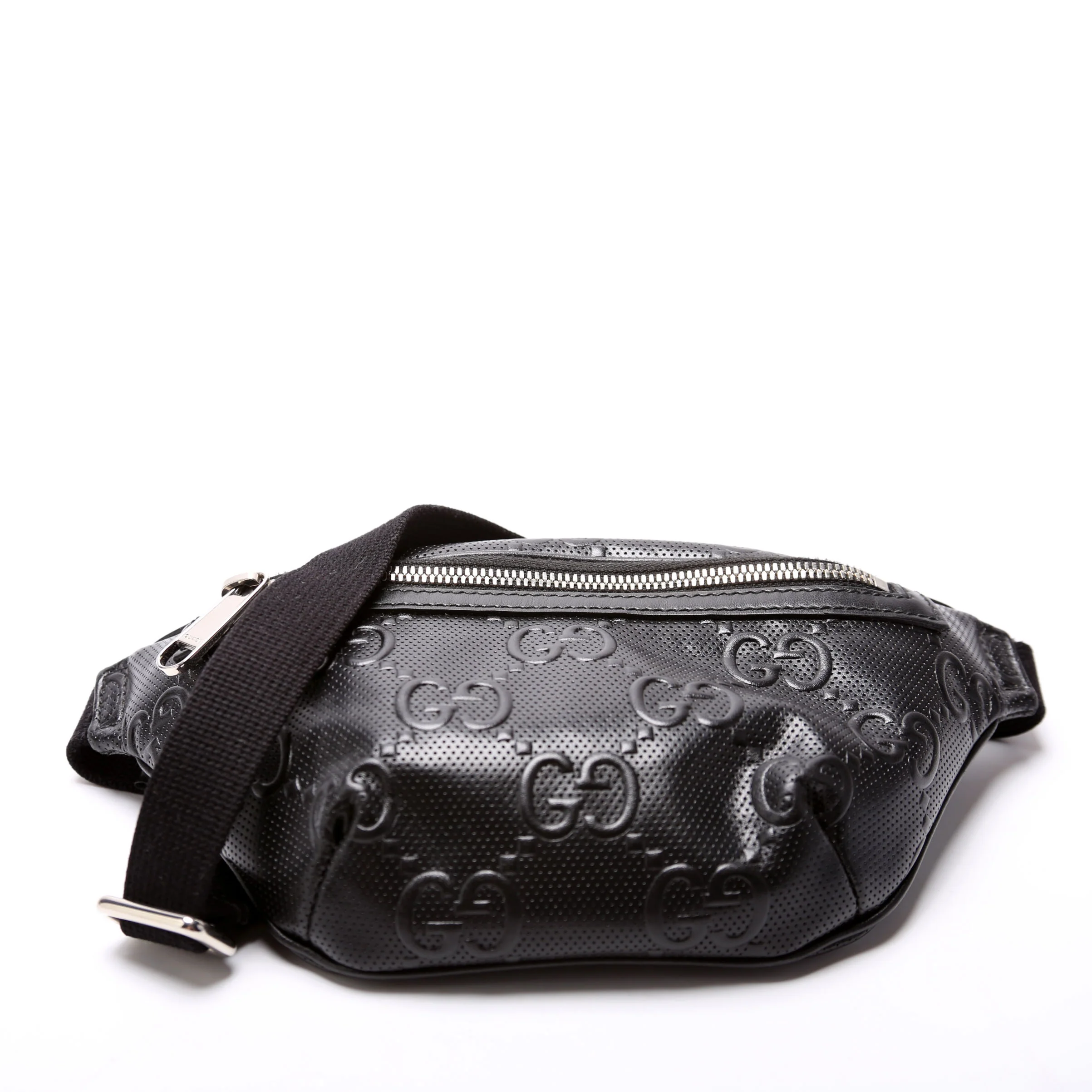 658582 GG Embossed Belt Bag Black - Image 4