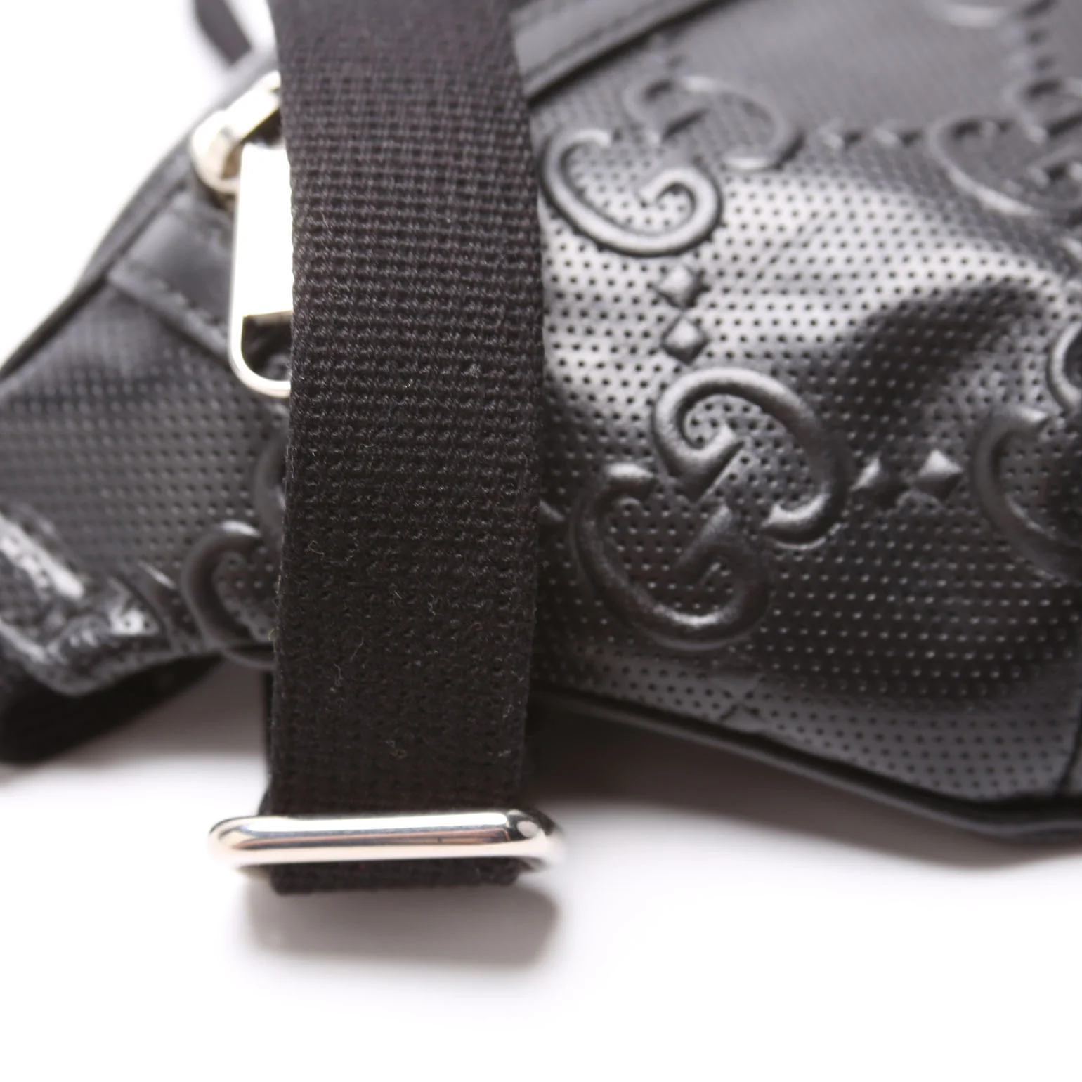 658582 GG Embossed Belt Bag Black - Image 5