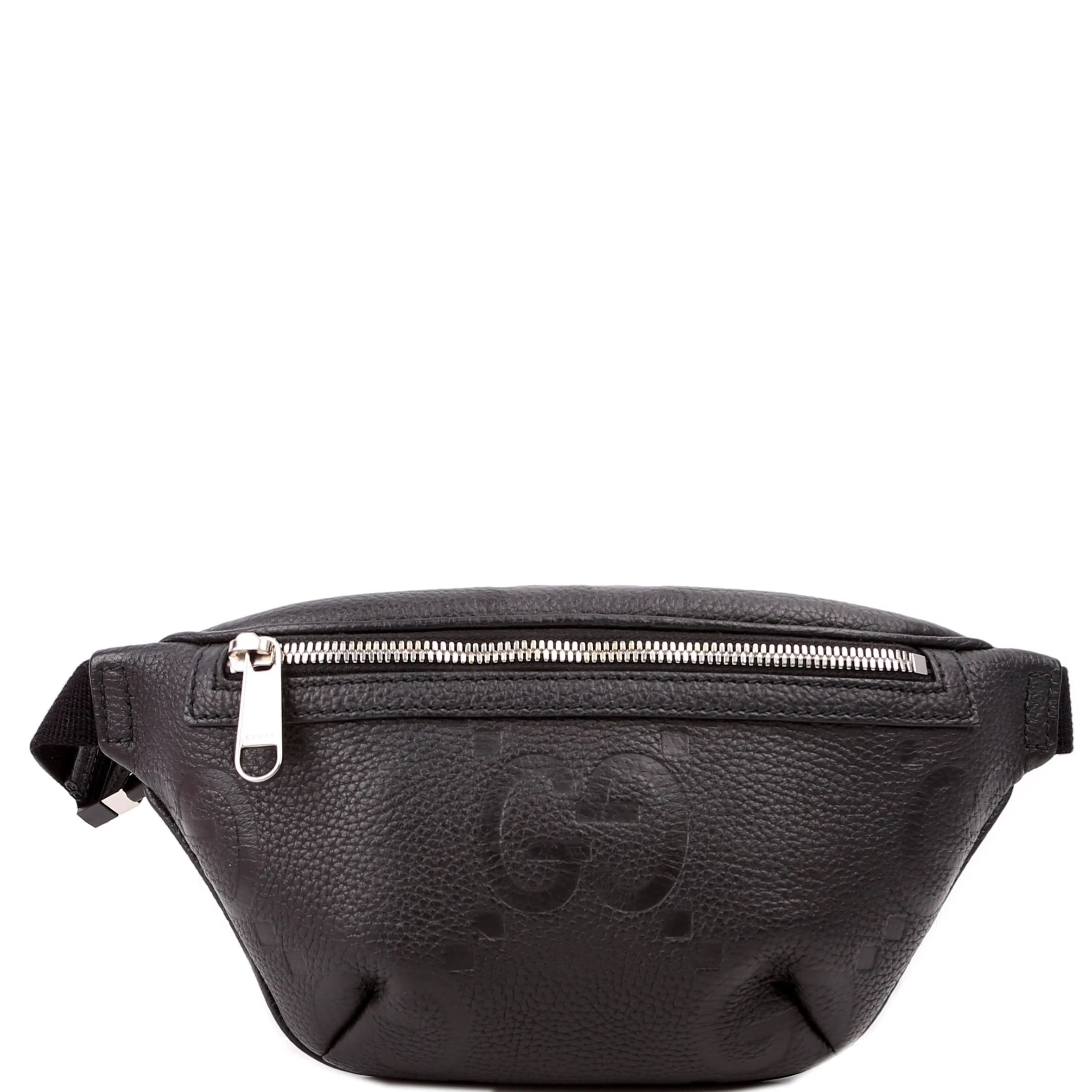 658582 GG Embossed Belt Bag Black