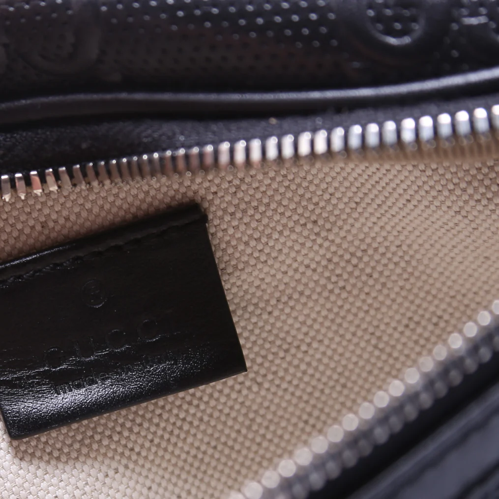 658582 GG Embossed Belt Bag Black - Image 8