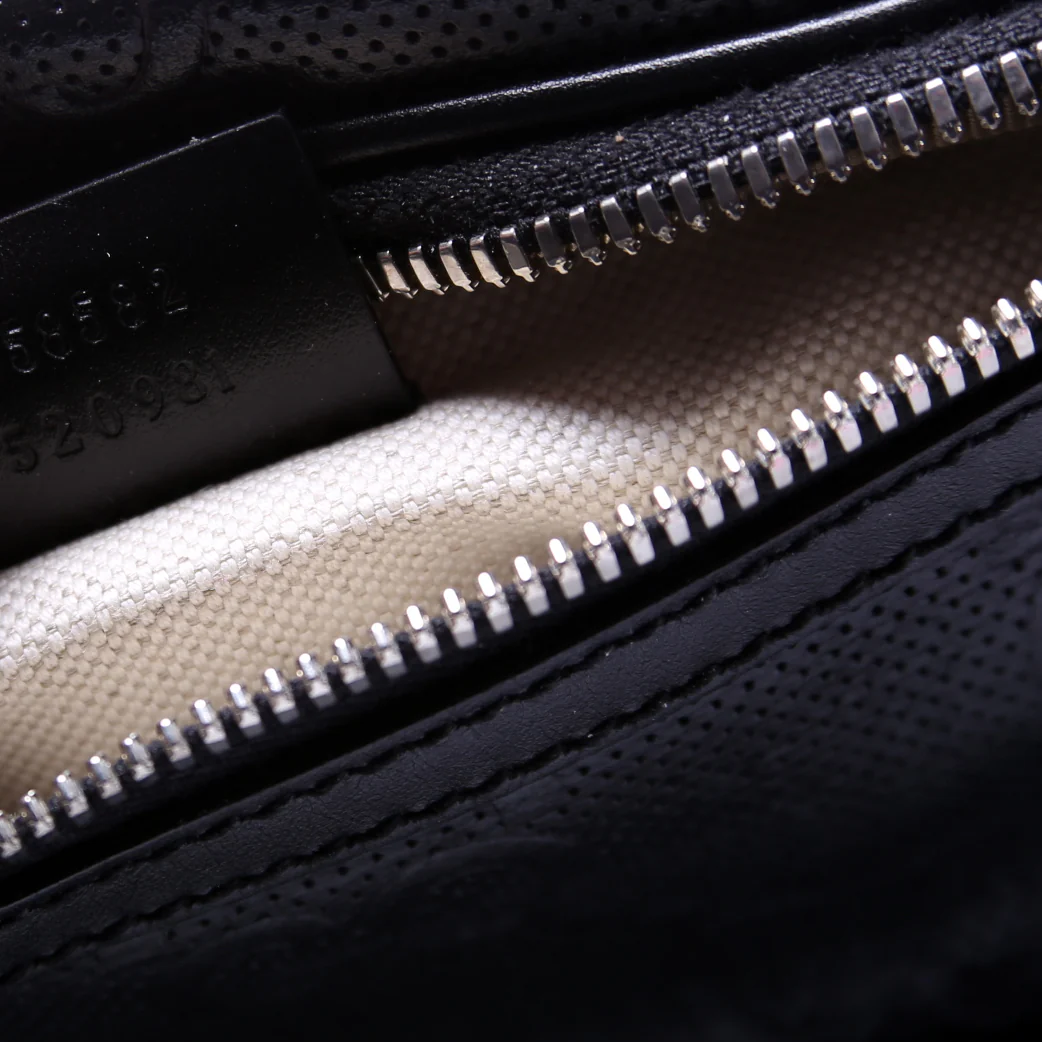 658582 GG Embossed Belt Bag Black - Image 9