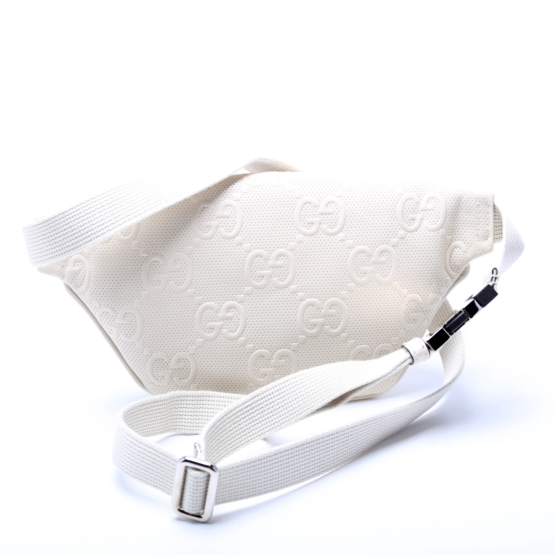 658582 GG Embossed Belt Bag White - Image 3