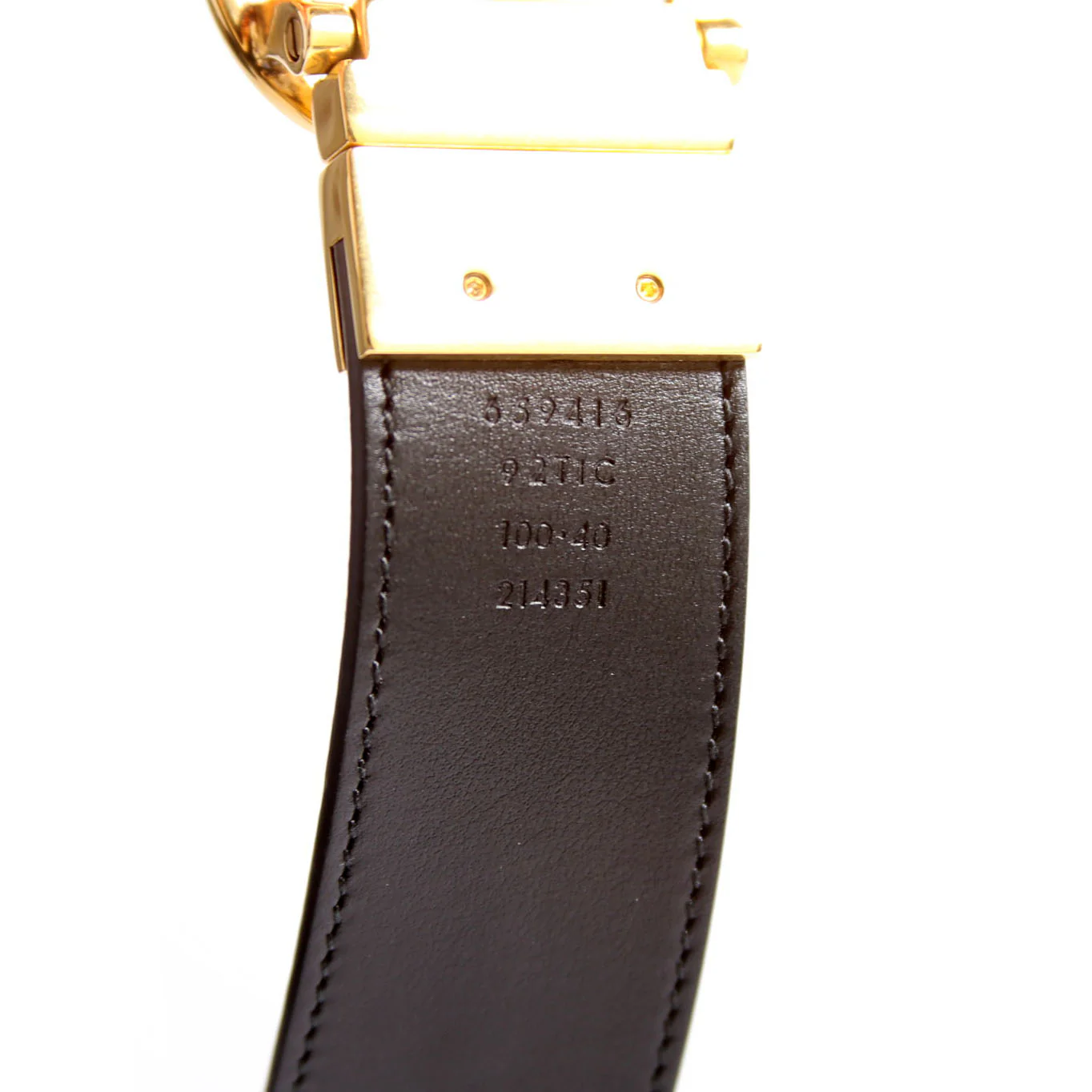 659416 GG Marmont Reversible Supreme/Leather Belt Size 100/40 Beige/Black - Image 5