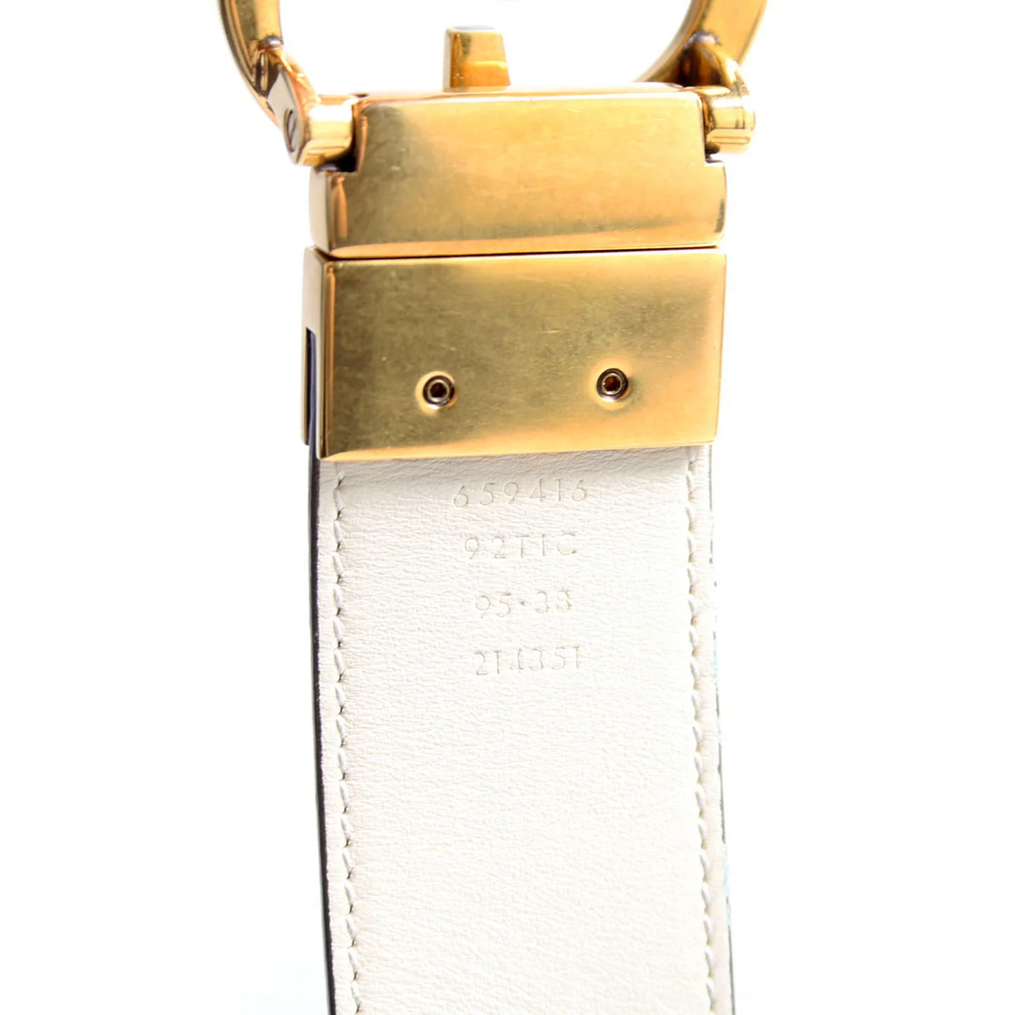 659416 GG Marmont Reversible Supreme/Leather Belt Size 95/38 Beige/Ivory - Image 5
