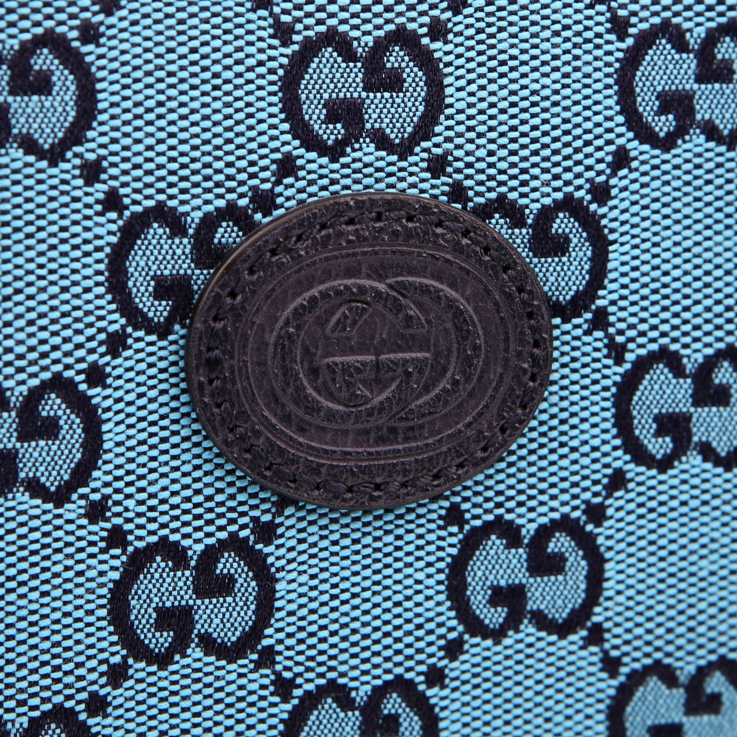 659983 GG Canvas Interlocking GG Small Tote Blue - Image 10