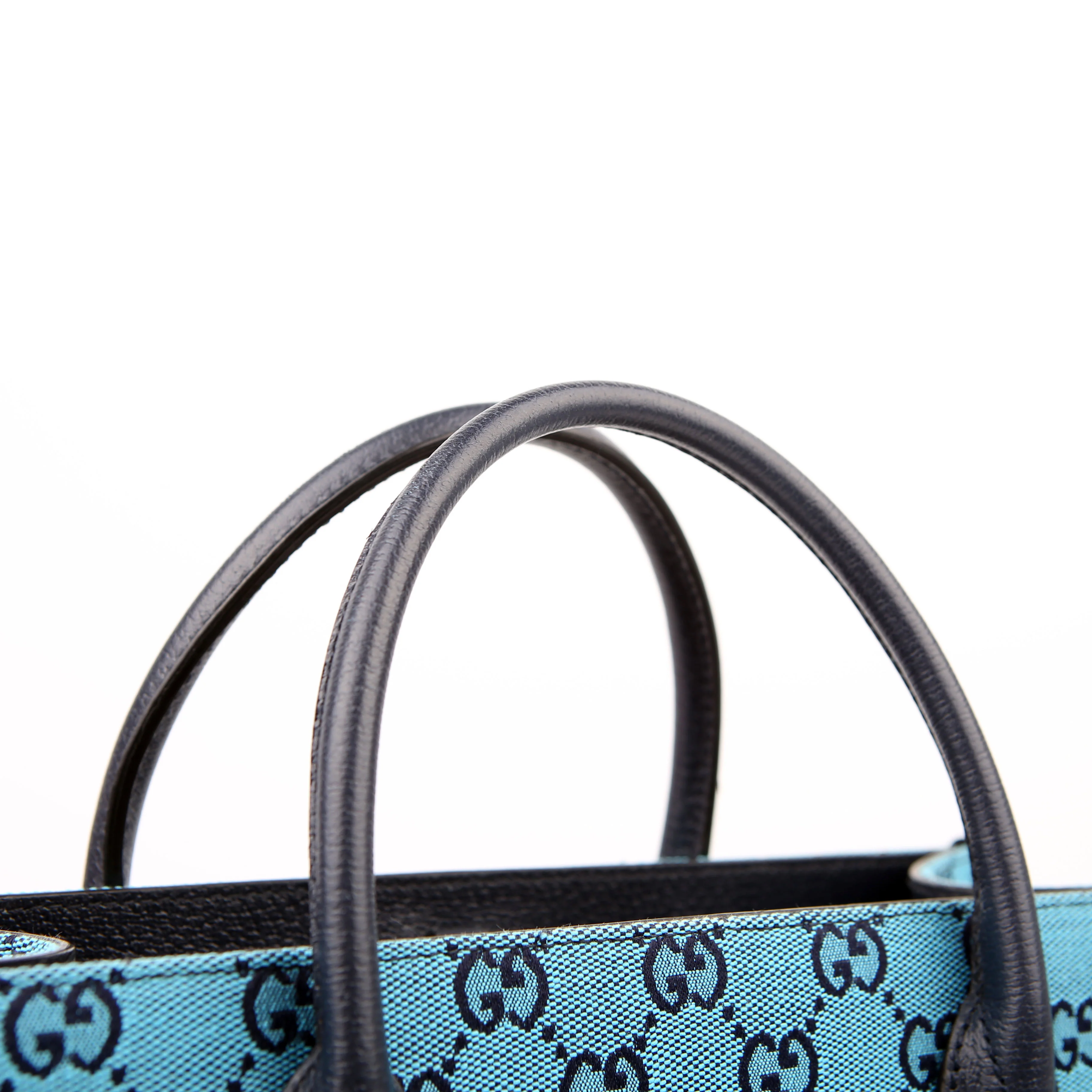 659983 GG Canvas Interlocking GG Small Tote Blue - Image 11
