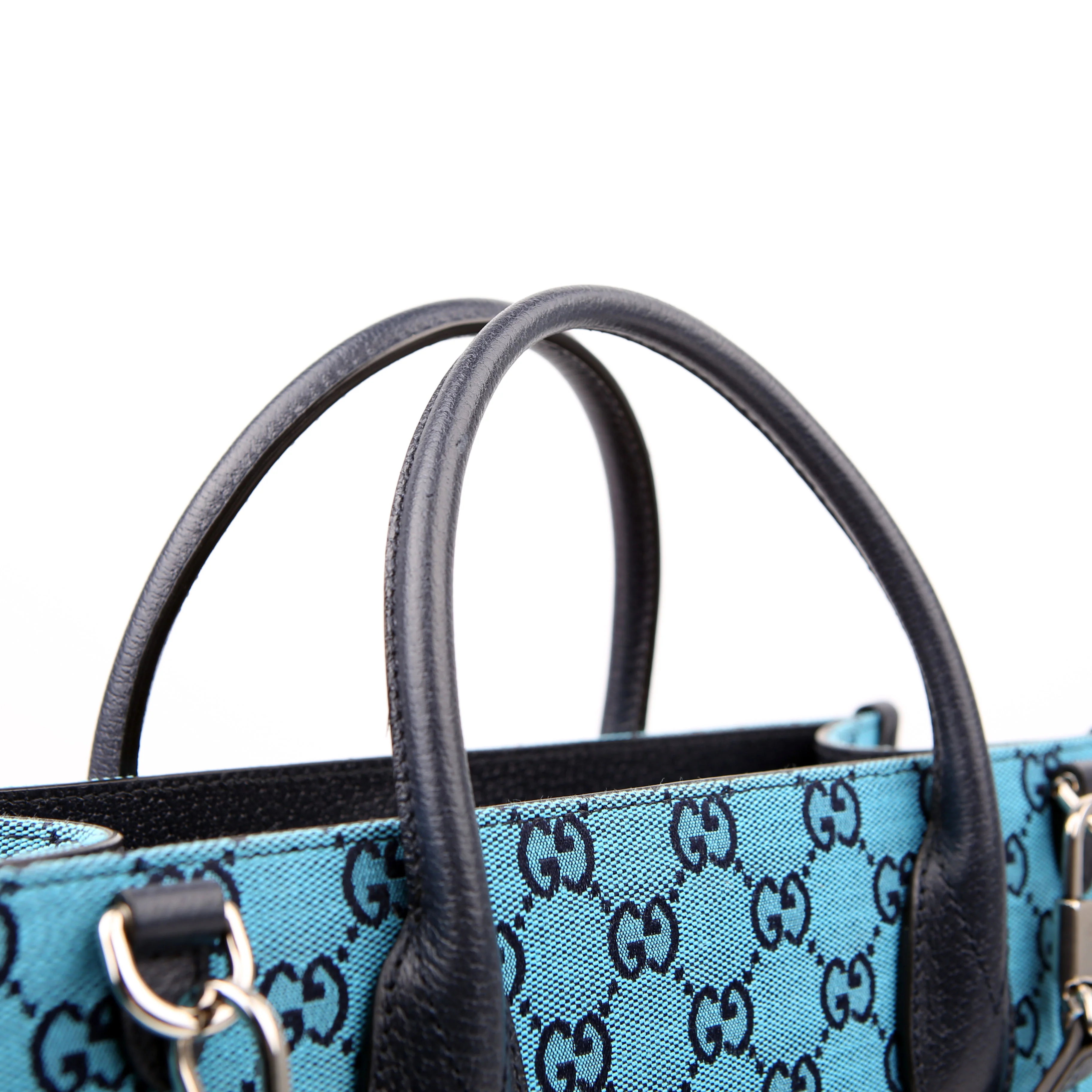 659983 GG Canvas Interlocking GG Small Tote Blue - Image 12