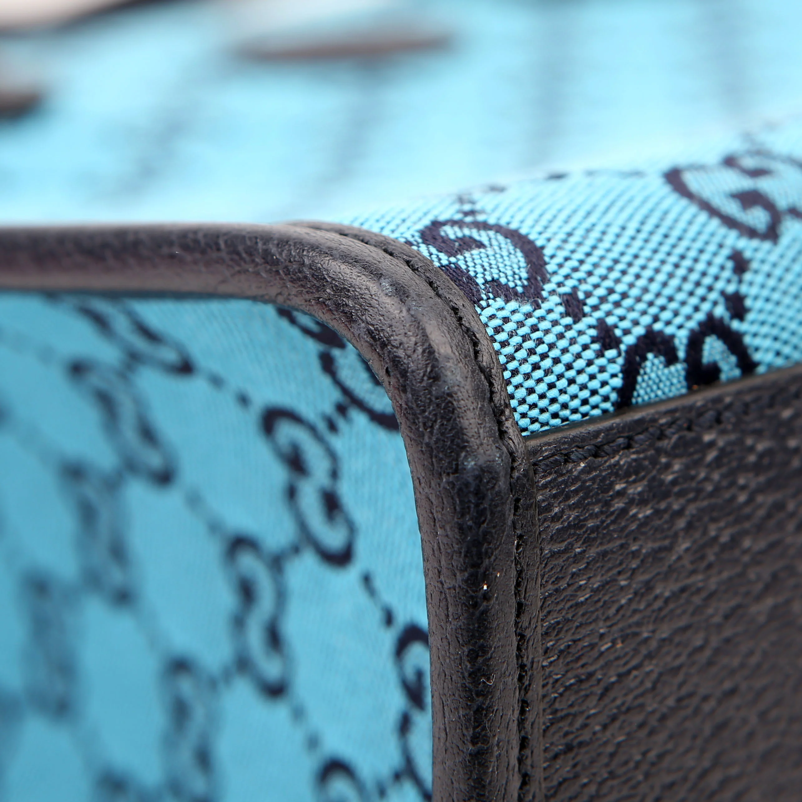 659983 GG Canvas Interlocking GG Small Tote Blue - Image 5