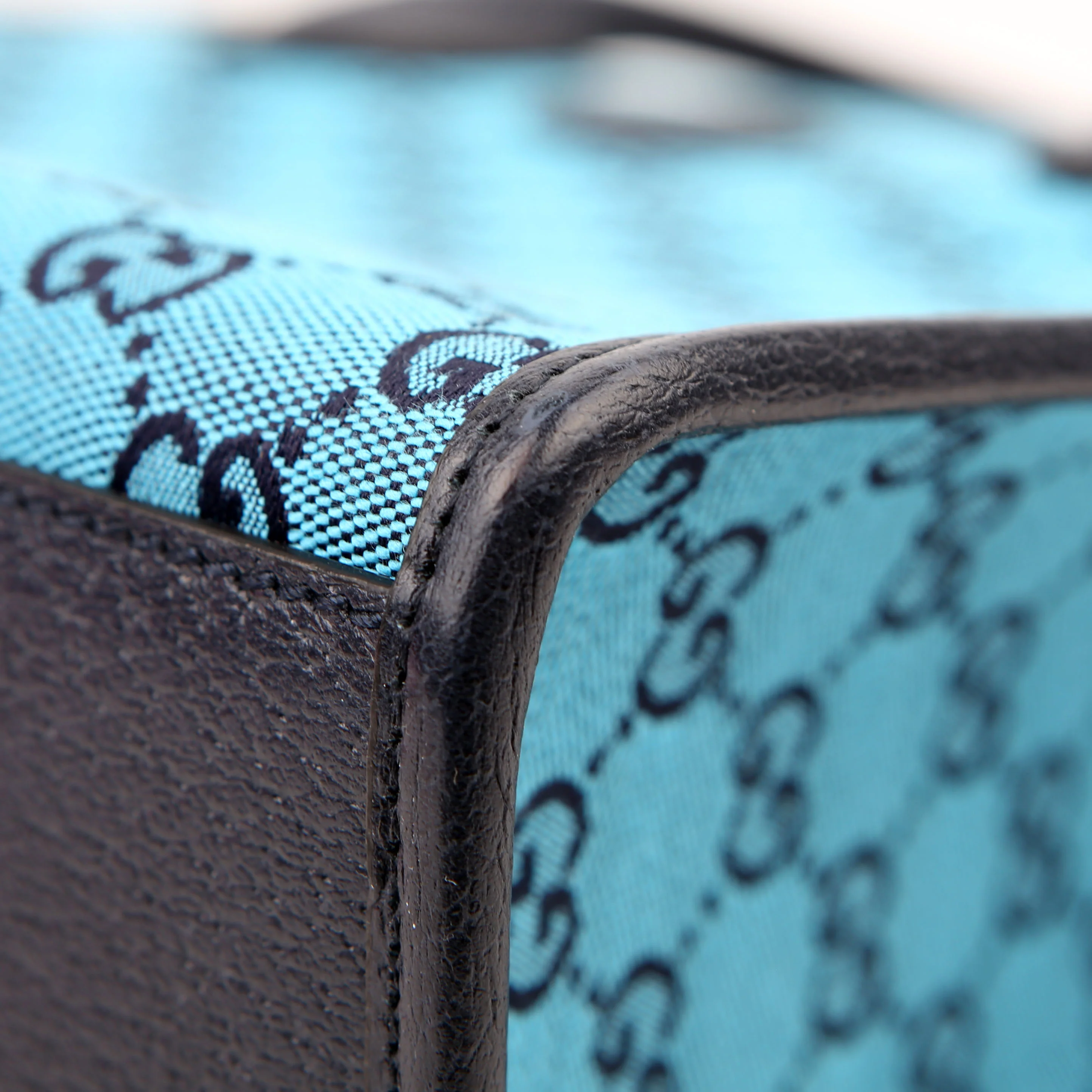 659983 GG Canvas Interlocking GG Small Tote Blue - Image 6