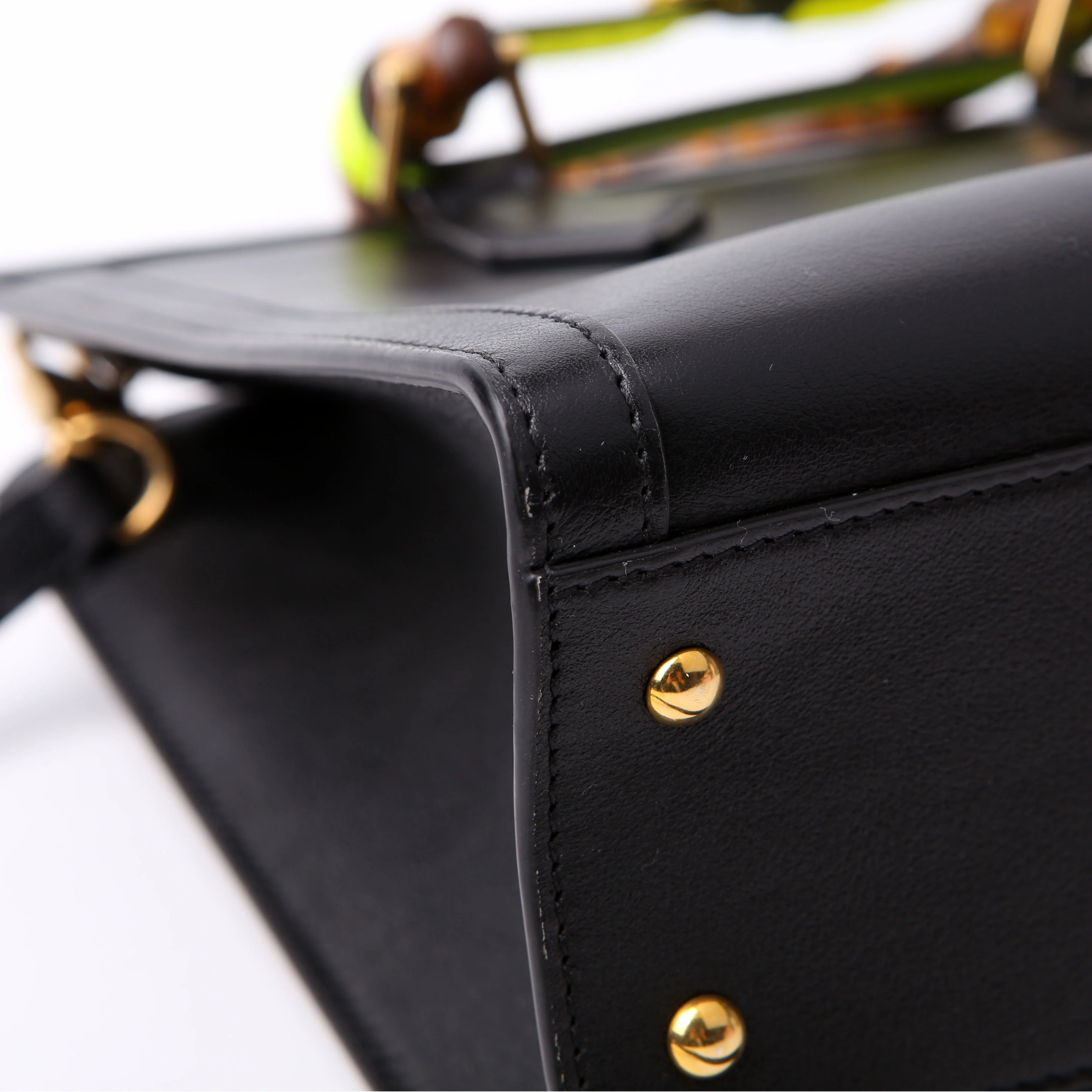 660195 Diana Small Leather Tote Black - Image 5