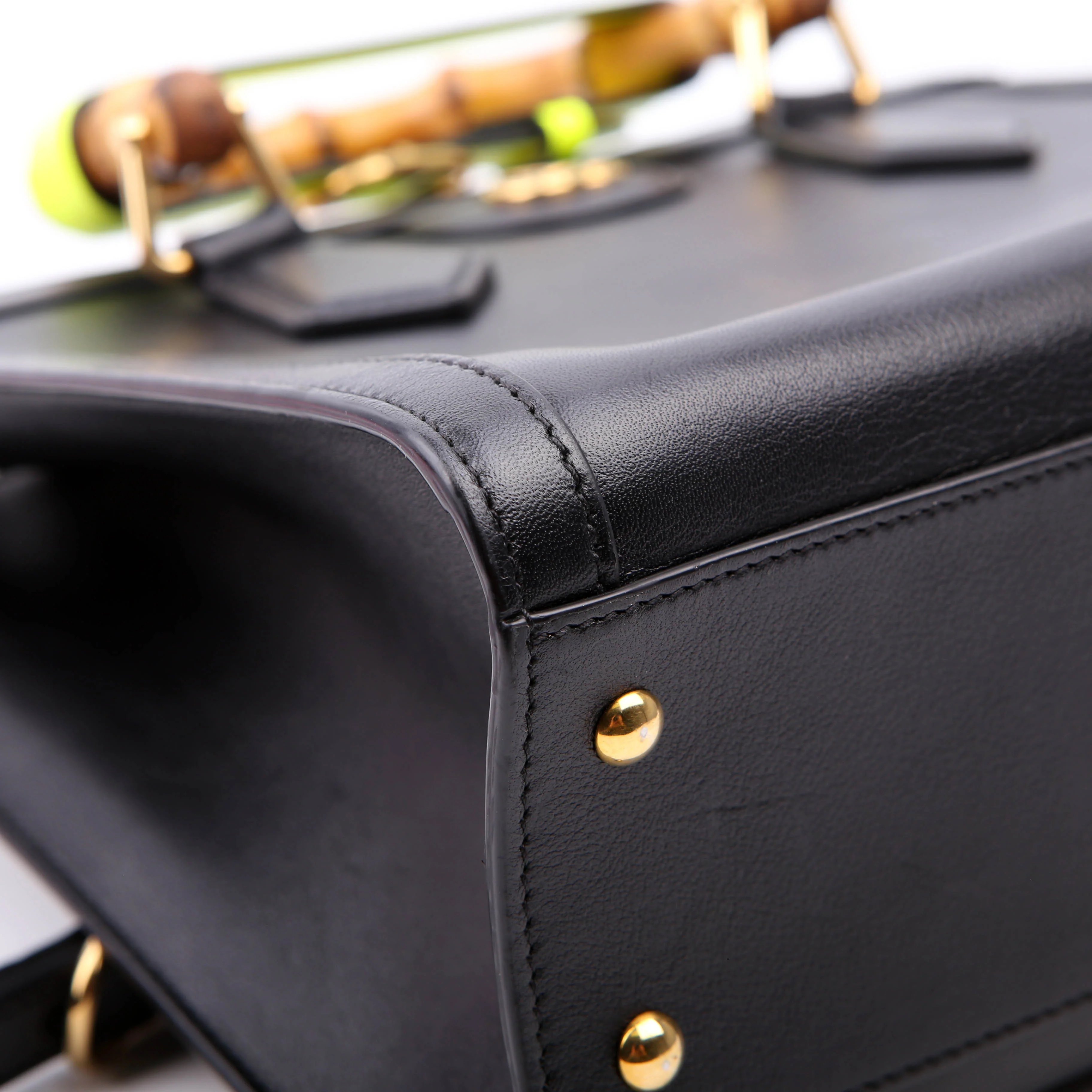 660195 Diana Small Leather Tote Black - Image 5