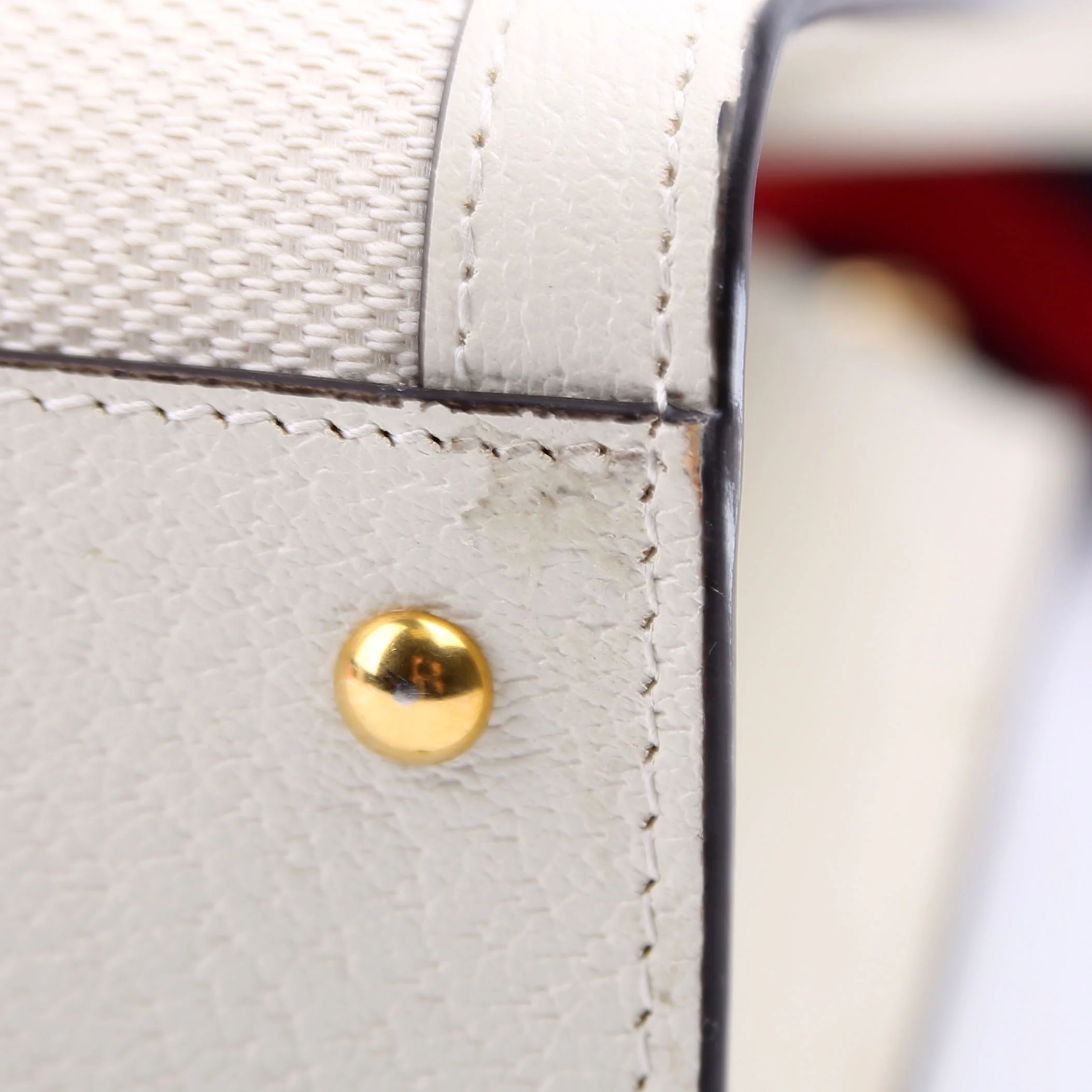 660195 Jumbo GG Canvas Diana Small Tote White - Image 9