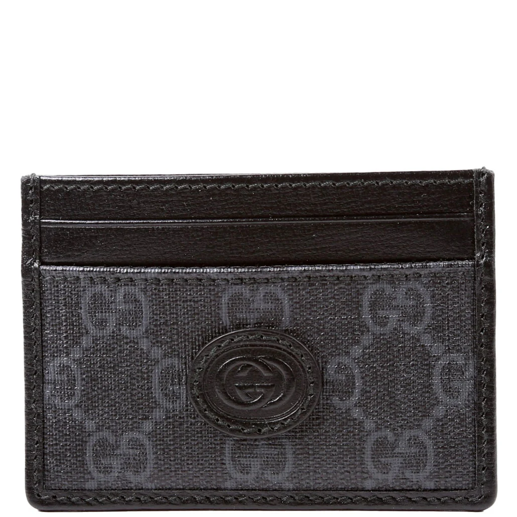 673002 GG Supreme Interlocking Card Holder Black