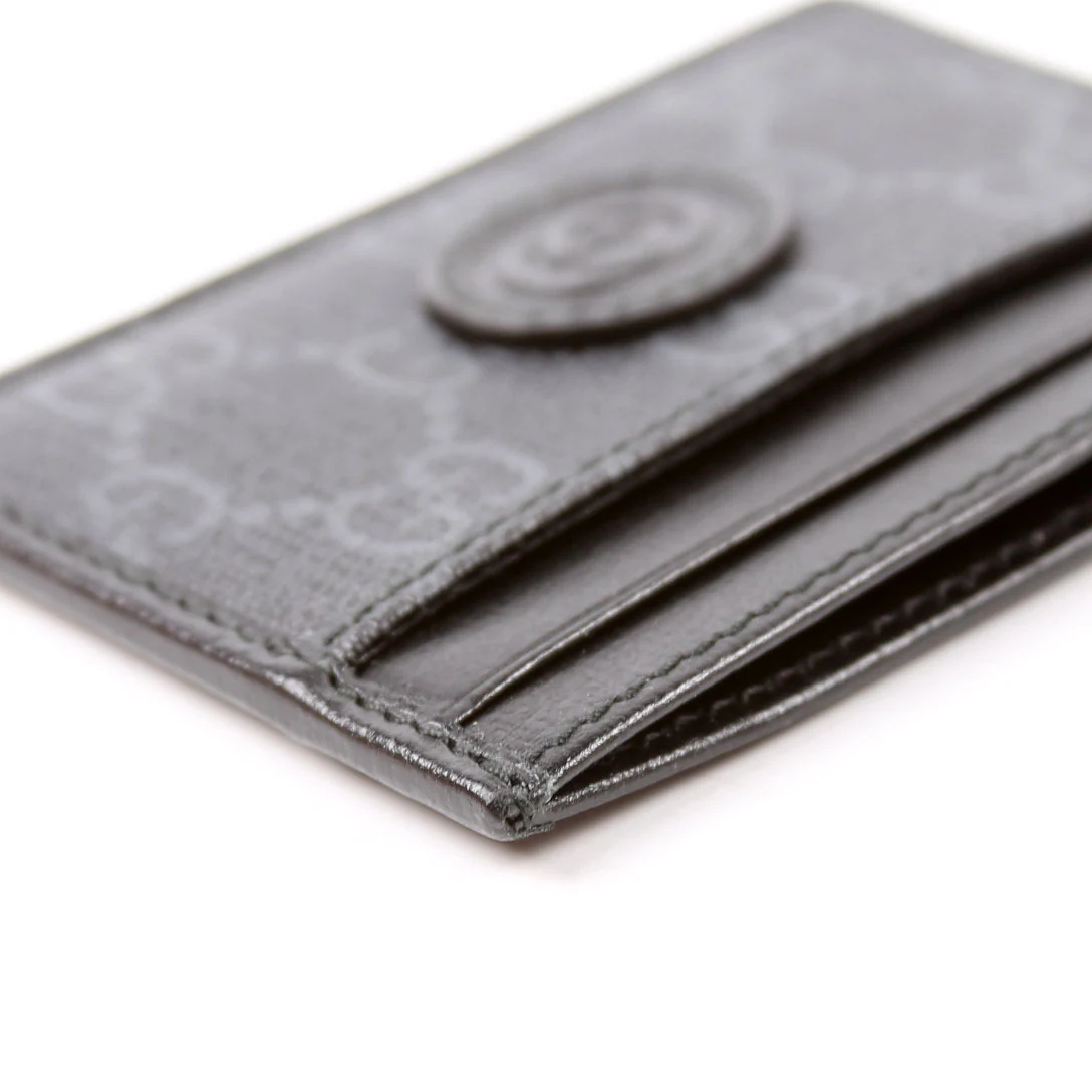 673002 GG Supreme Interlocking Card Holder Black - Image 8