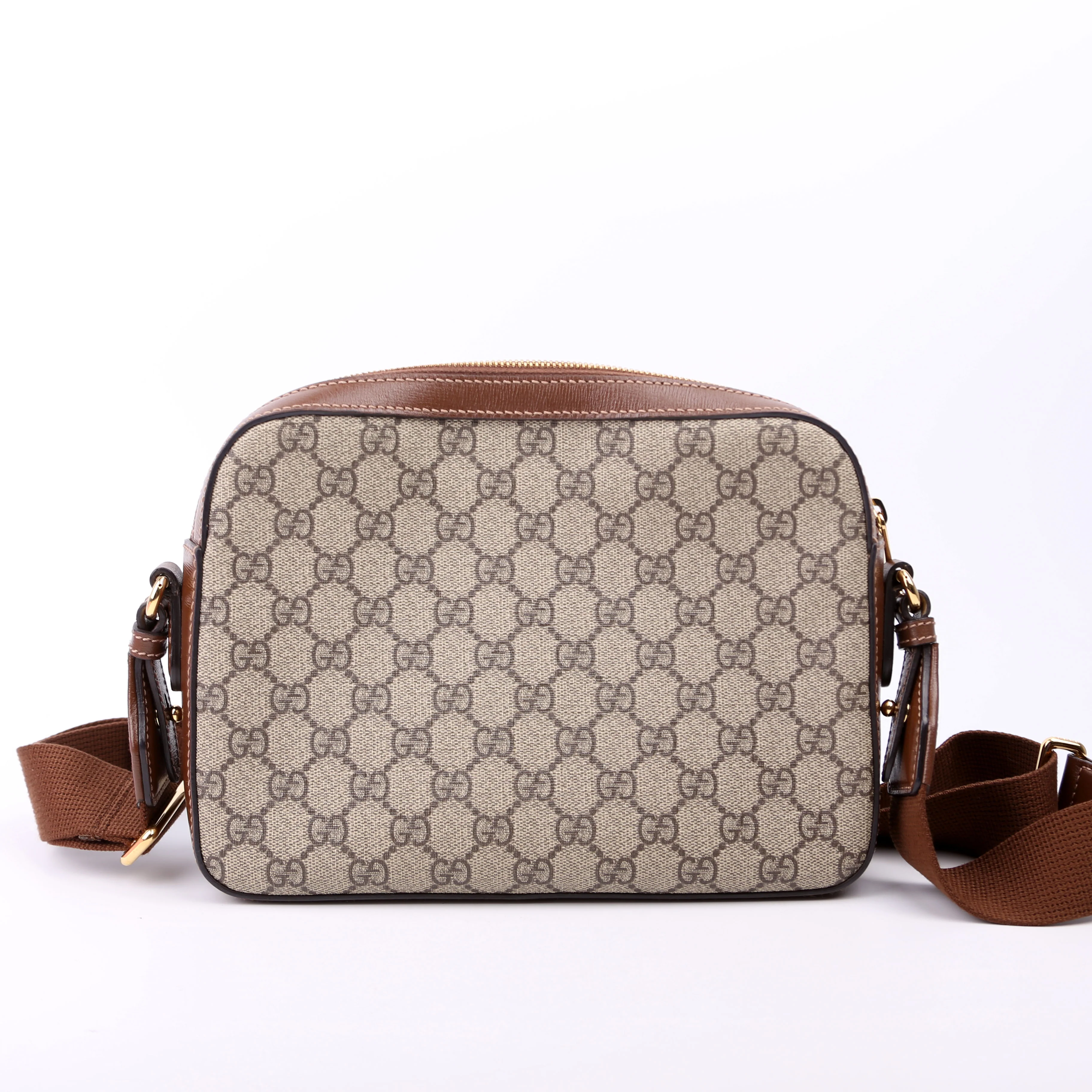 675891 Interlocking GG Messenger Brown - Image 3