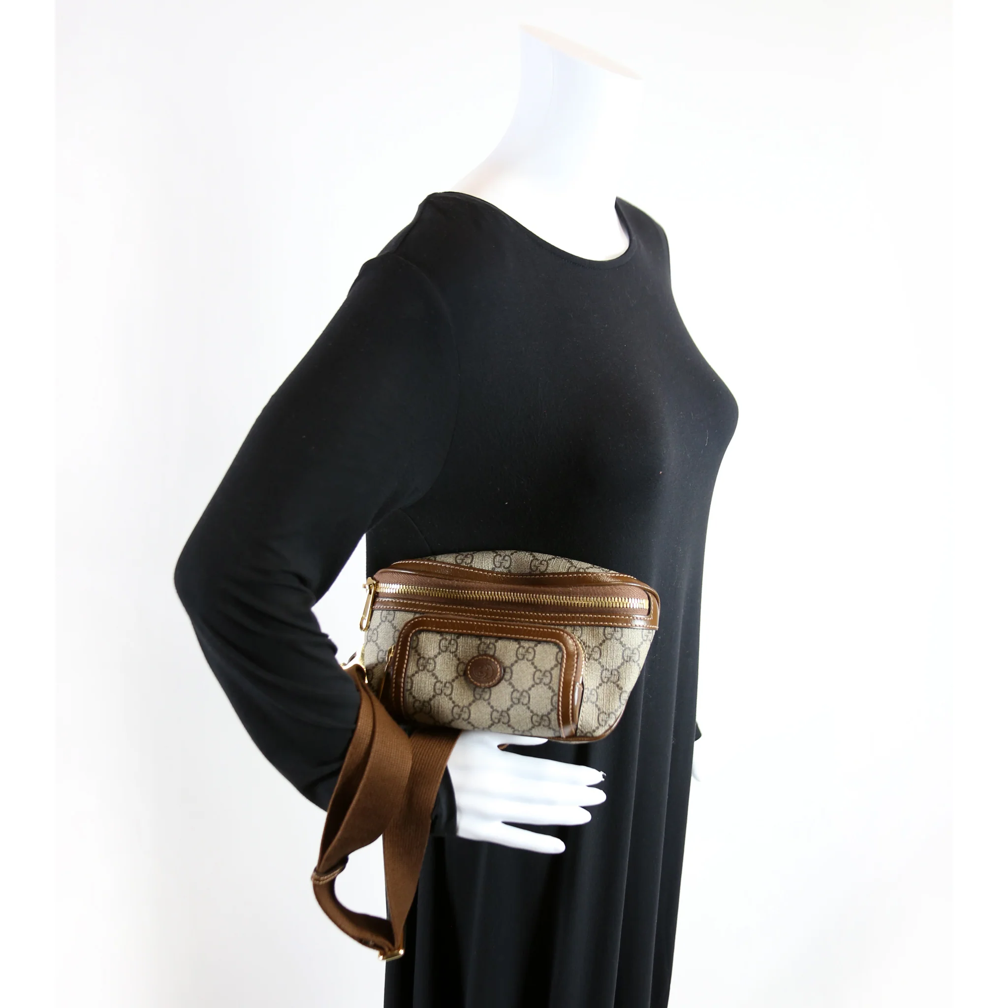 682933 GG Supreme Interlocking GG Belt Bag Brown - Image 9