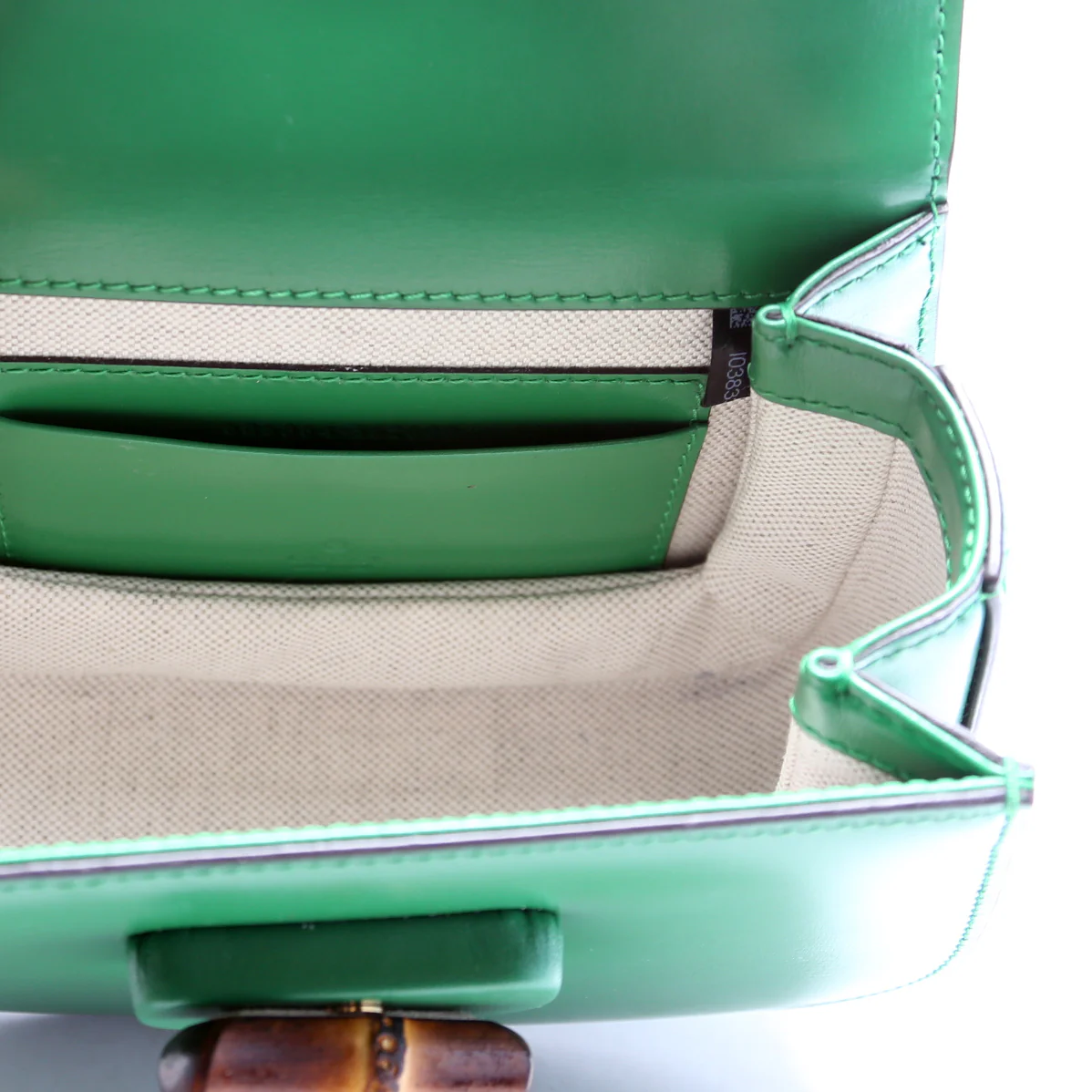 686864 1947 Bamboo Mini Top Handle Bag Green - Image 7