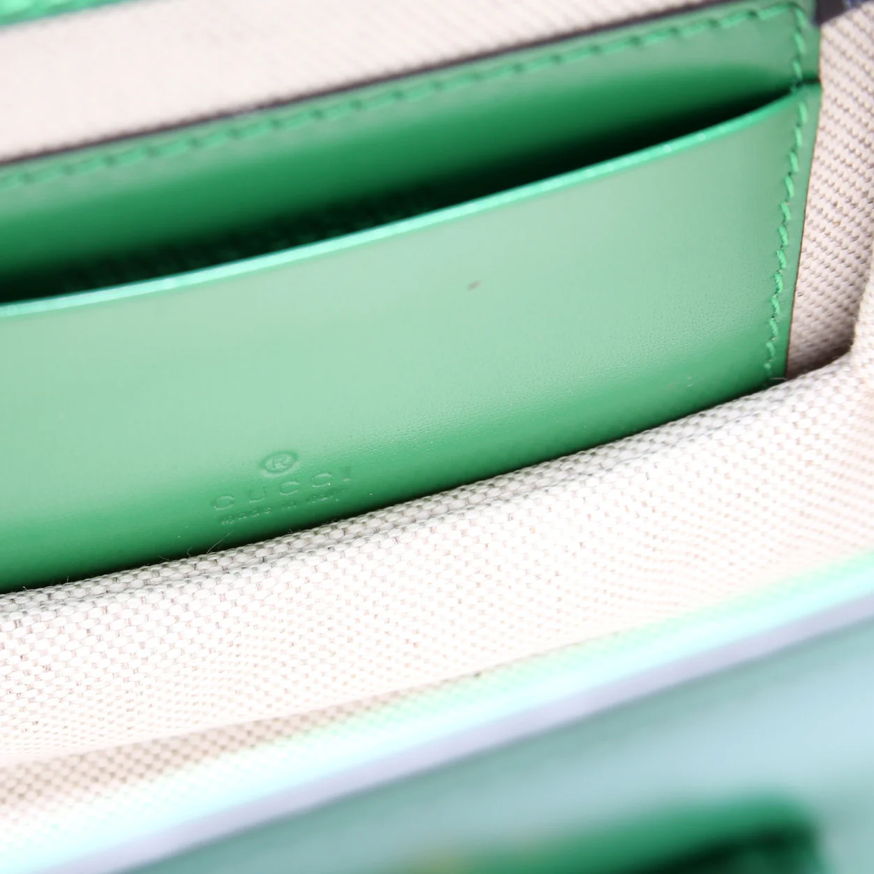 686864 1947 Bamboo Mini Top Handle Bag Green - Image 8