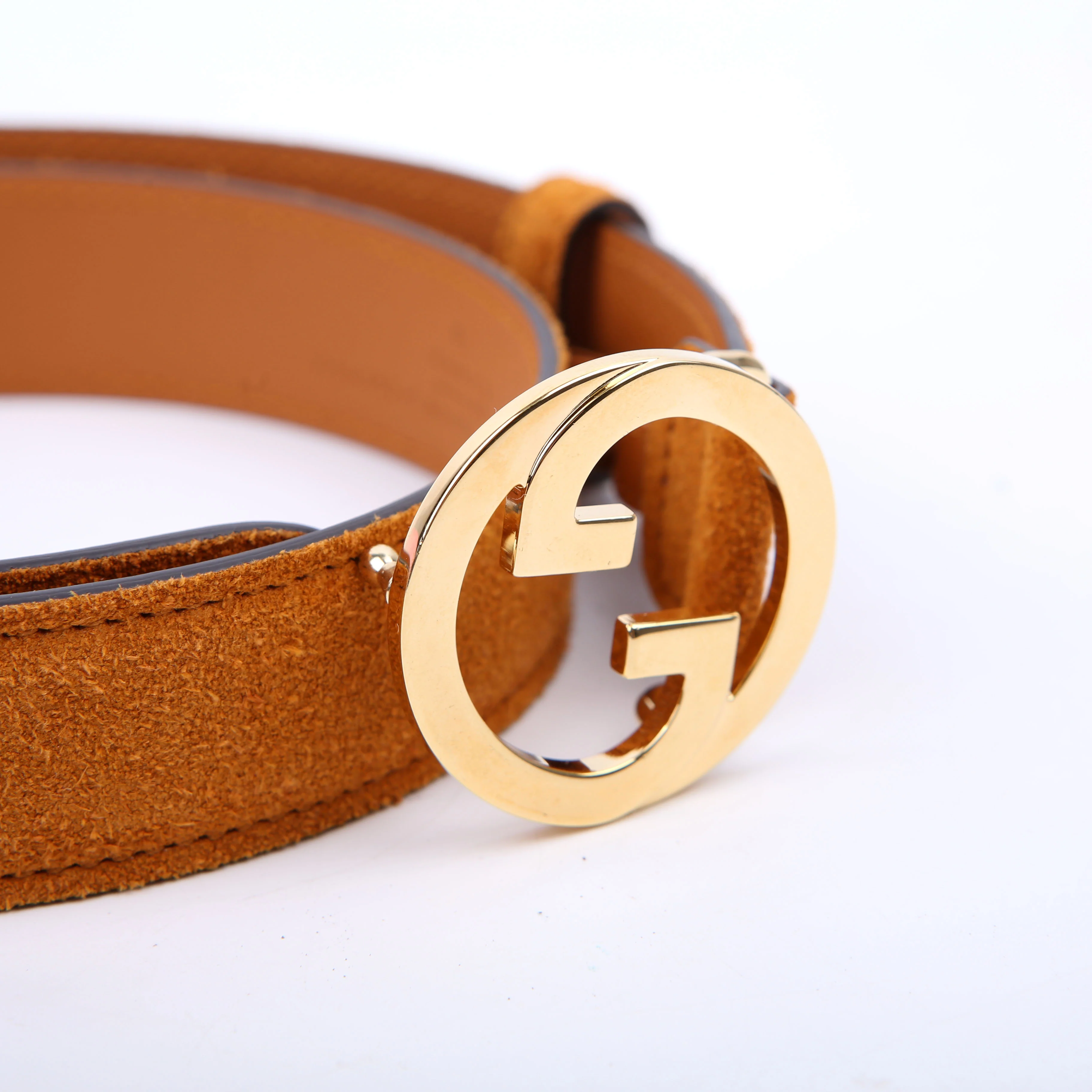 690557 Blondie Suede Belt Size 70/28 Tan - Image 6