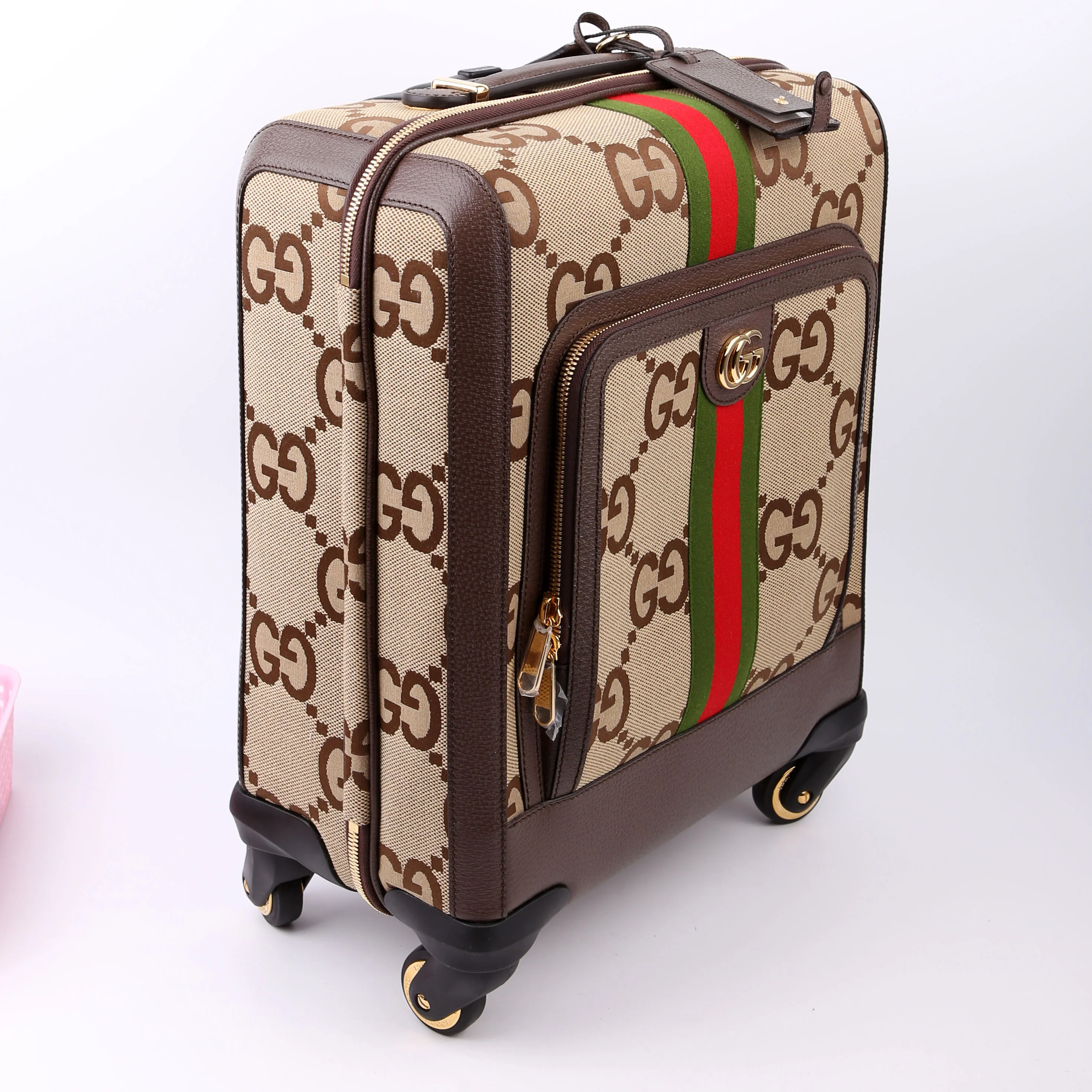 693646 Jumbo GG Small Savoy Cabin Trolley Brown - Image 2