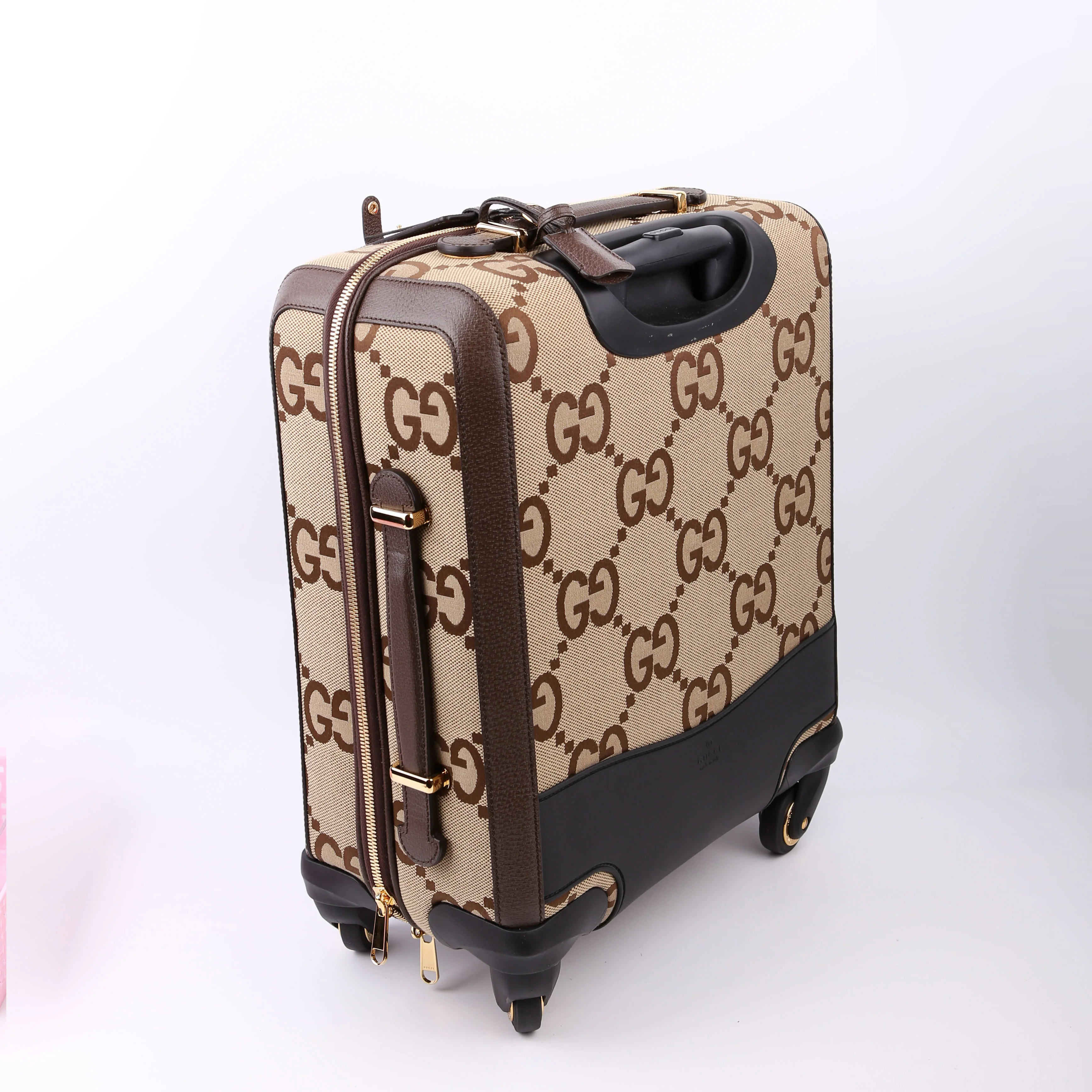 693646 Jumbo GG Small Savoy Cabin Trolley Brown - Image 4