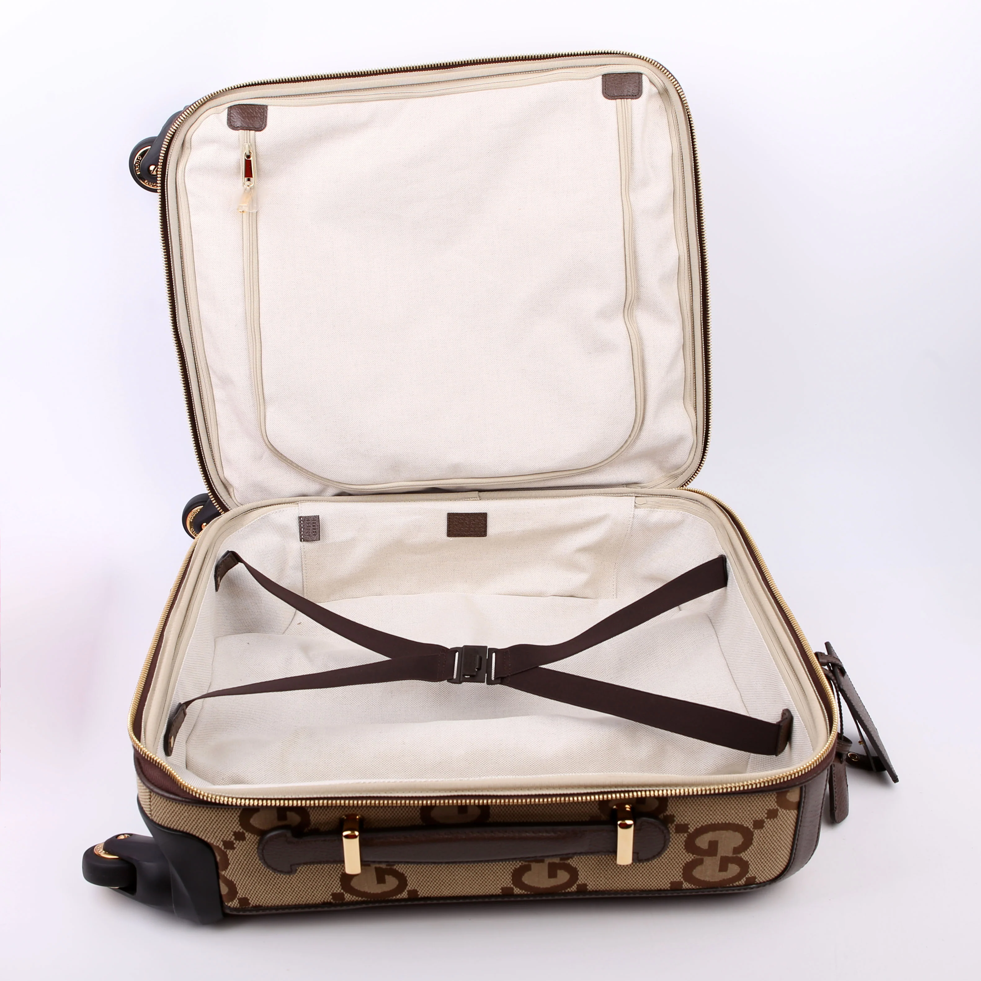 693646 Jumbo GG Small Savoy Cabin Trolley Brown - Image 9