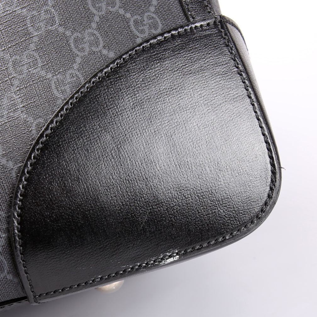 696015 GG Supreme Interlocking G Large Duffle Bag Black/Gray - Image 9