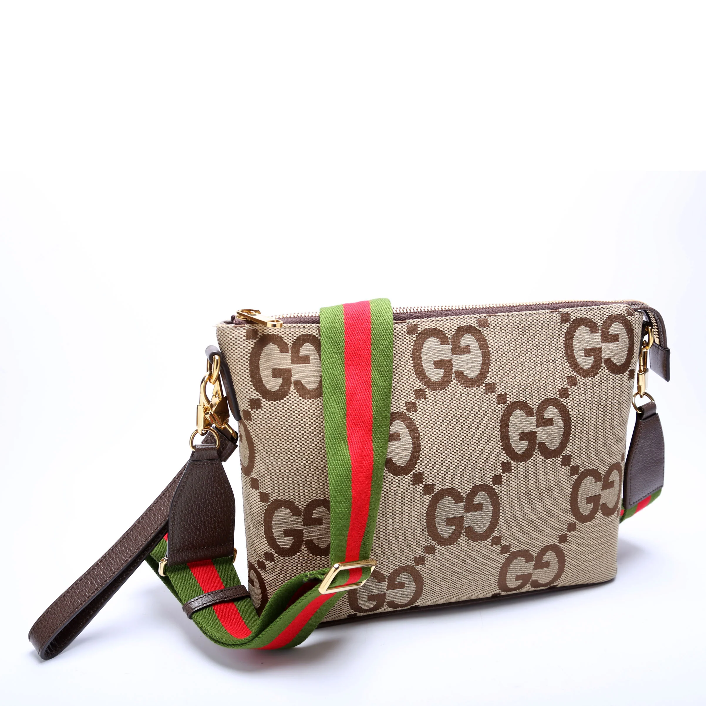 699130 Jumbo GG Messenger Brown, Red, Green and Gold - Image 2