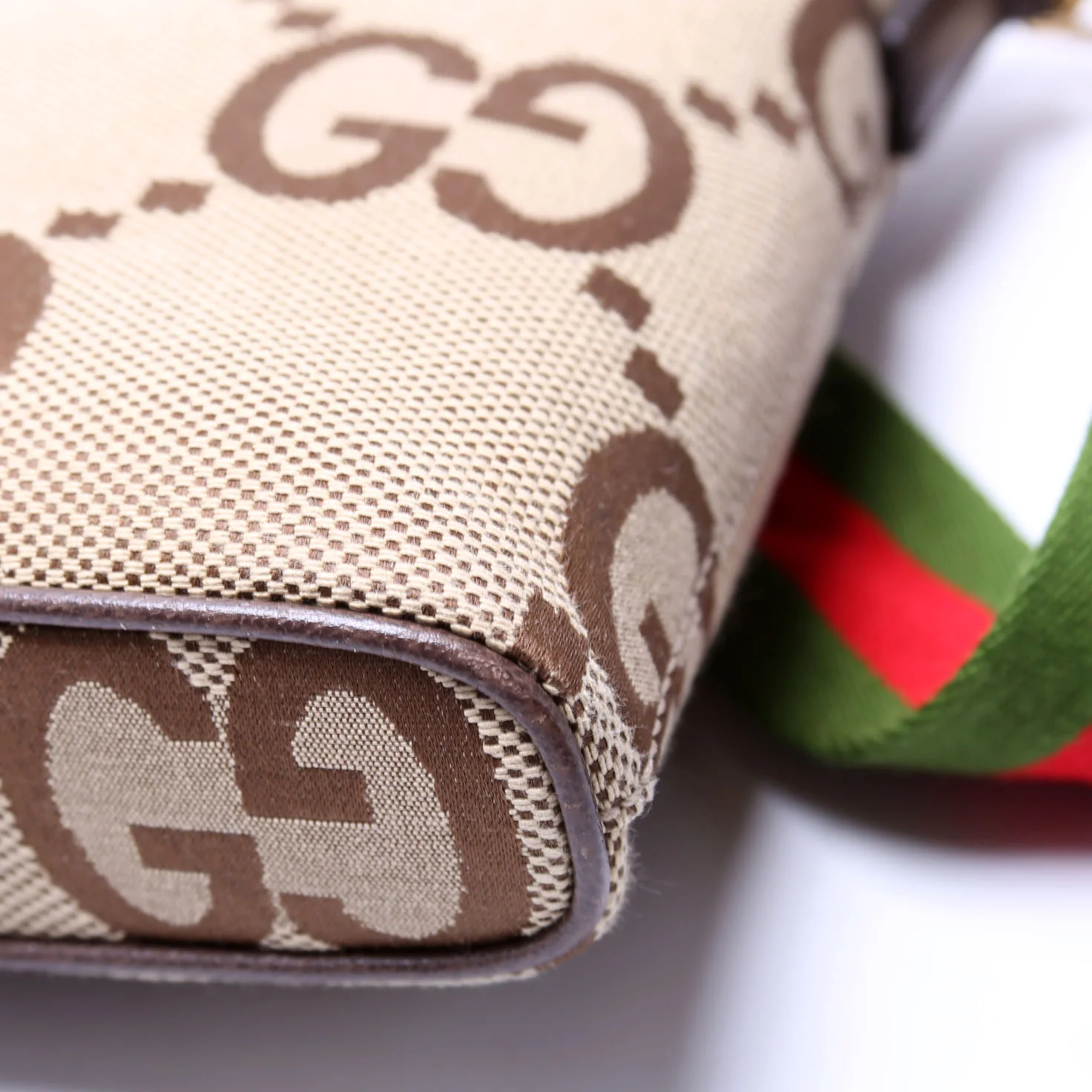 699130 Jumbo GG Messenger Brown, Red, Green and Gold - Image 6