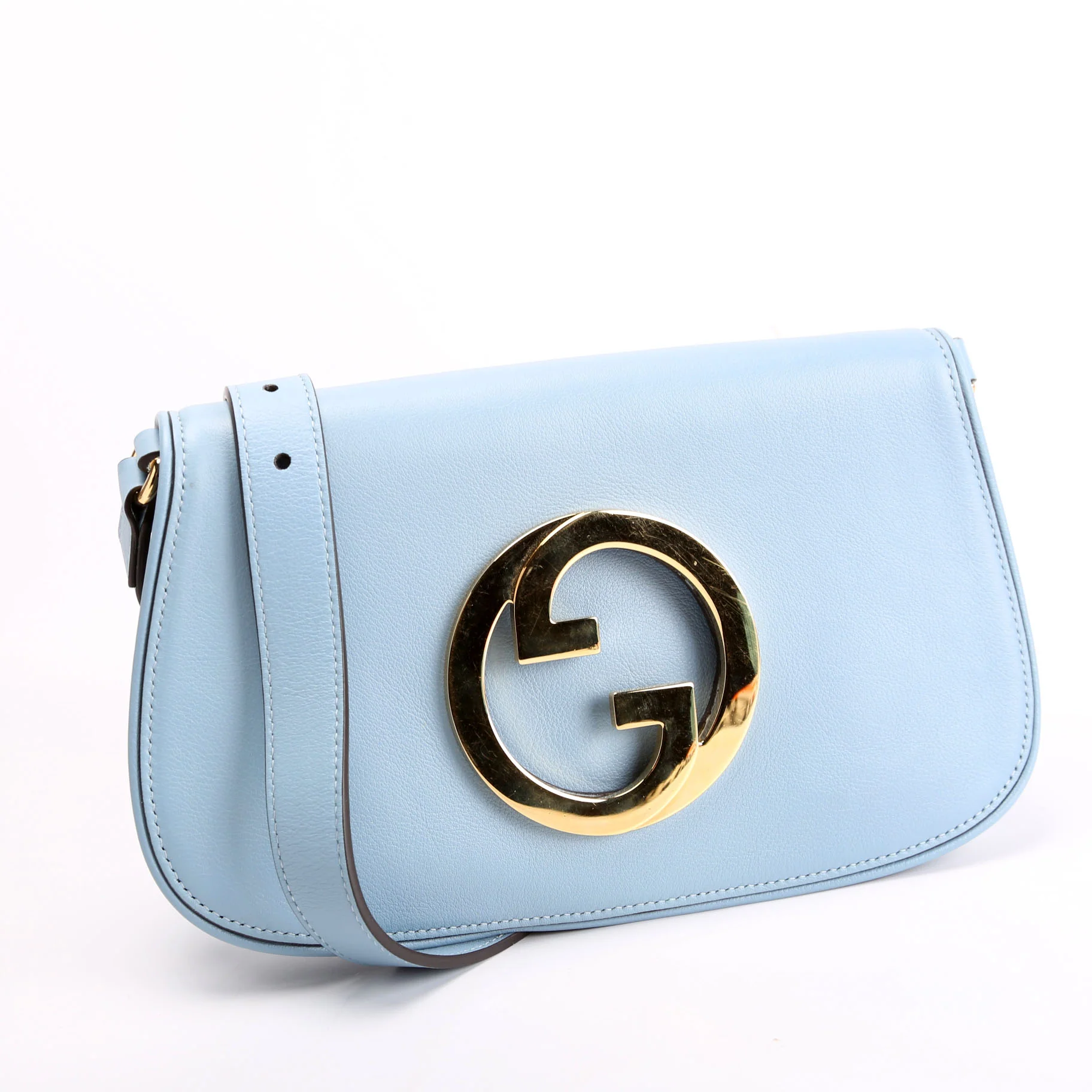 699268 Blondie Leather Shoulder Bag Blue - Image 2