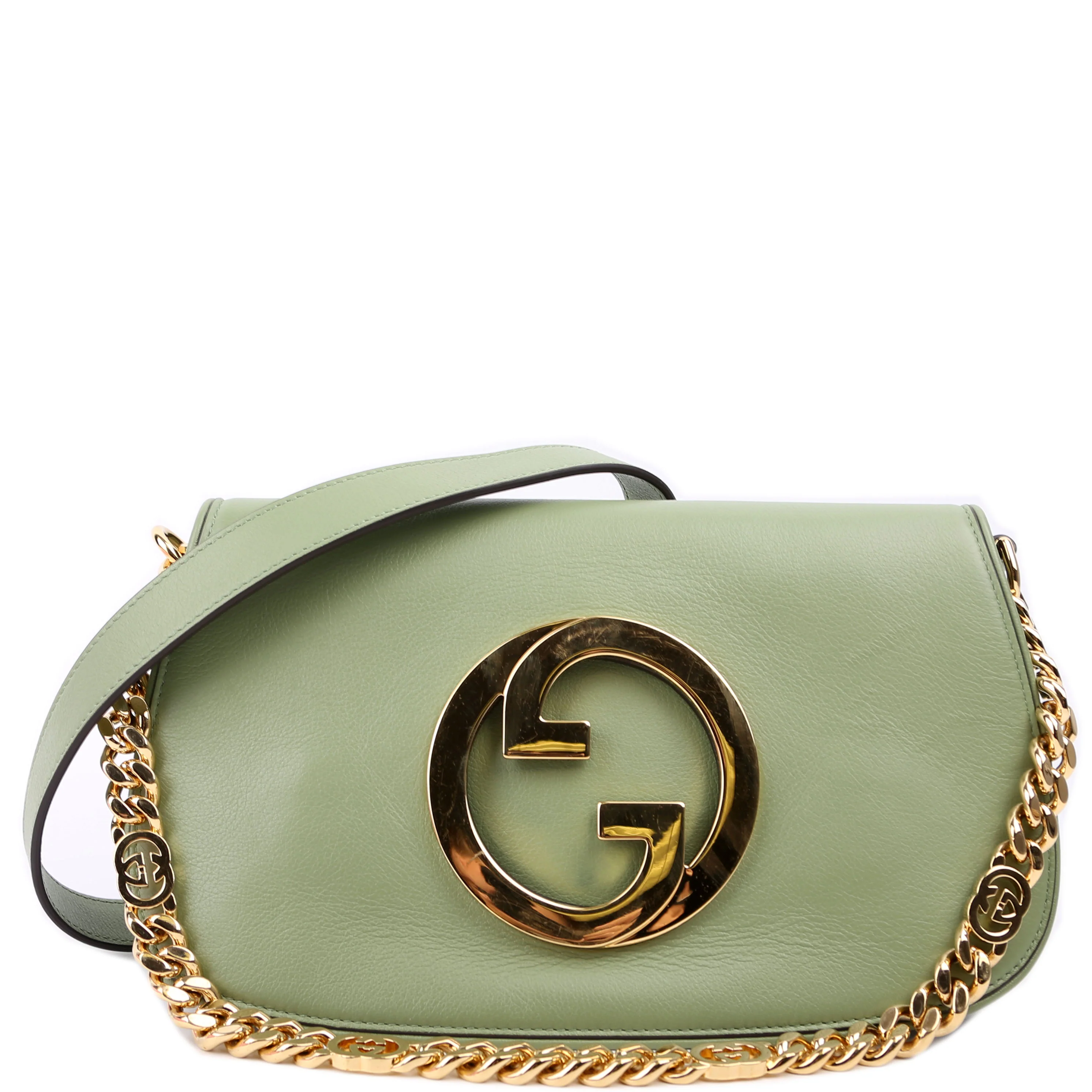 699268 Blondie Leather Shoulder Bag Green