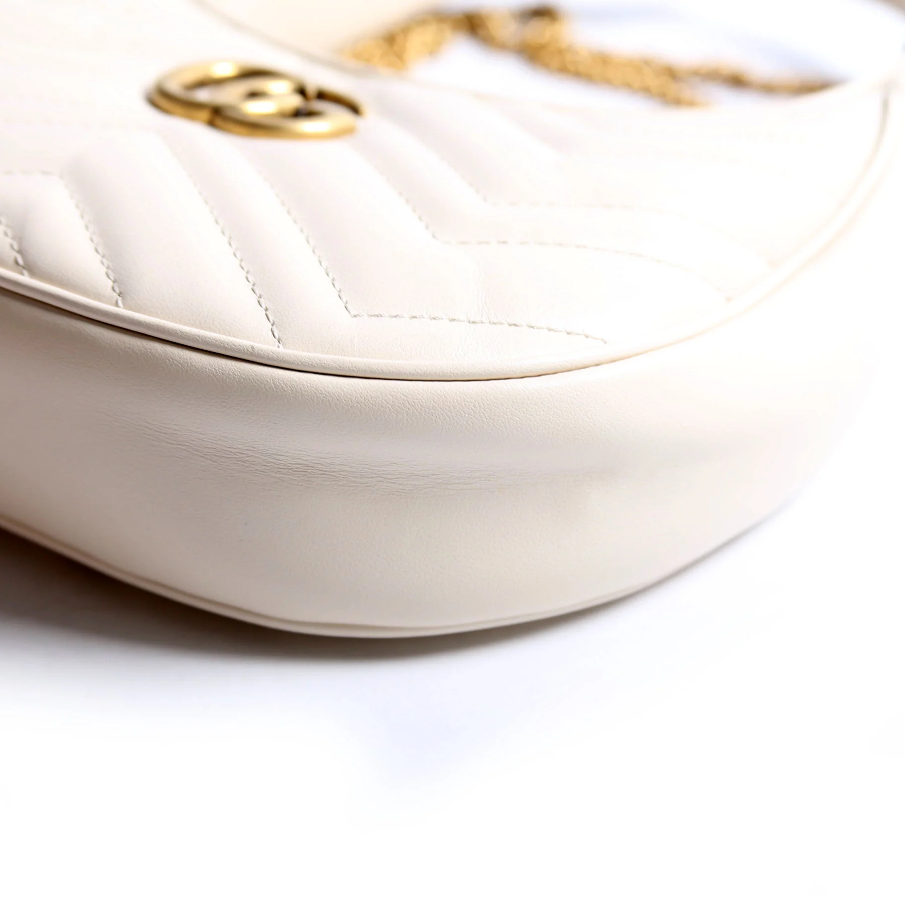 699514 GG Marmont Half-Moon Mini Bag Ivory - Image 7