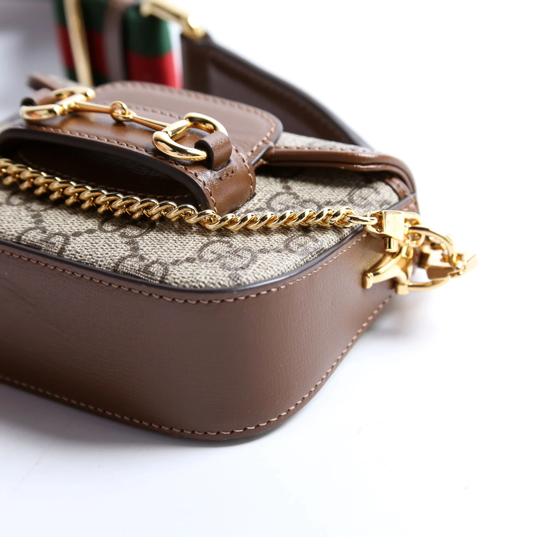 699760 Horsebit 1955 GG Supreme Wallet On Strap Brown - Image 5