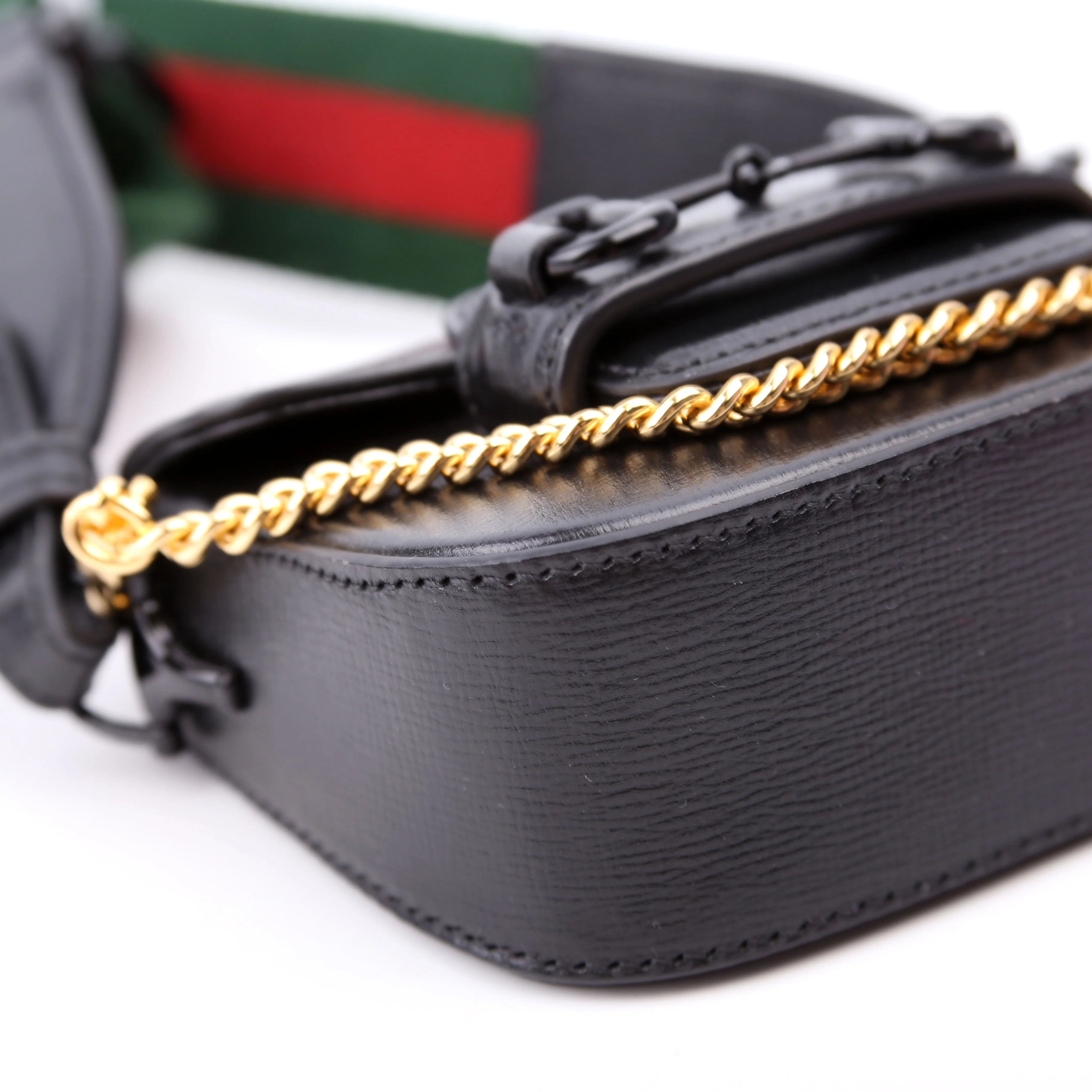 699760 Horsebit 1955 Leather Wallet On Strap Black - Image 5