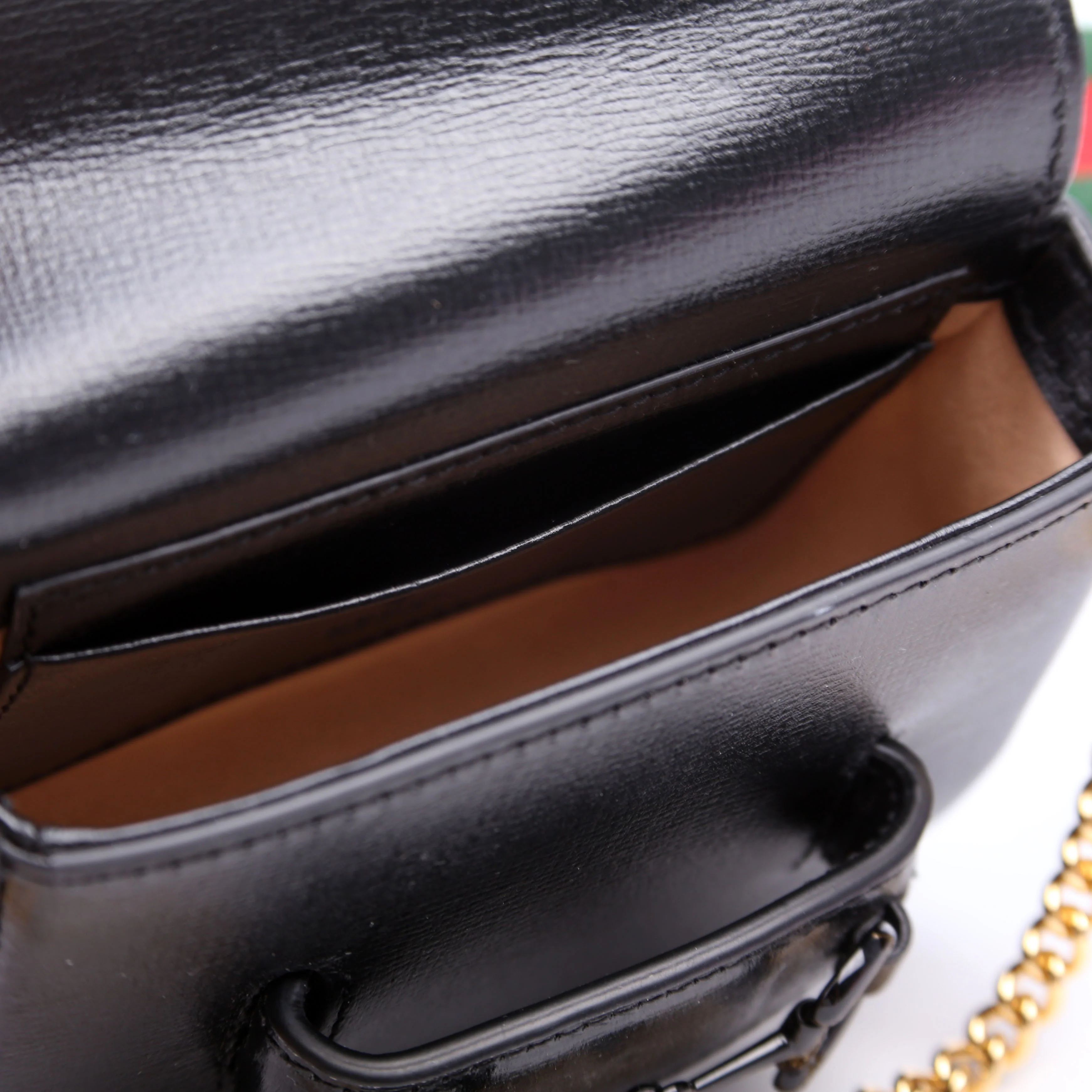 699760 Horsebit 1955 Leather Wallet On Strap Black - Image 8