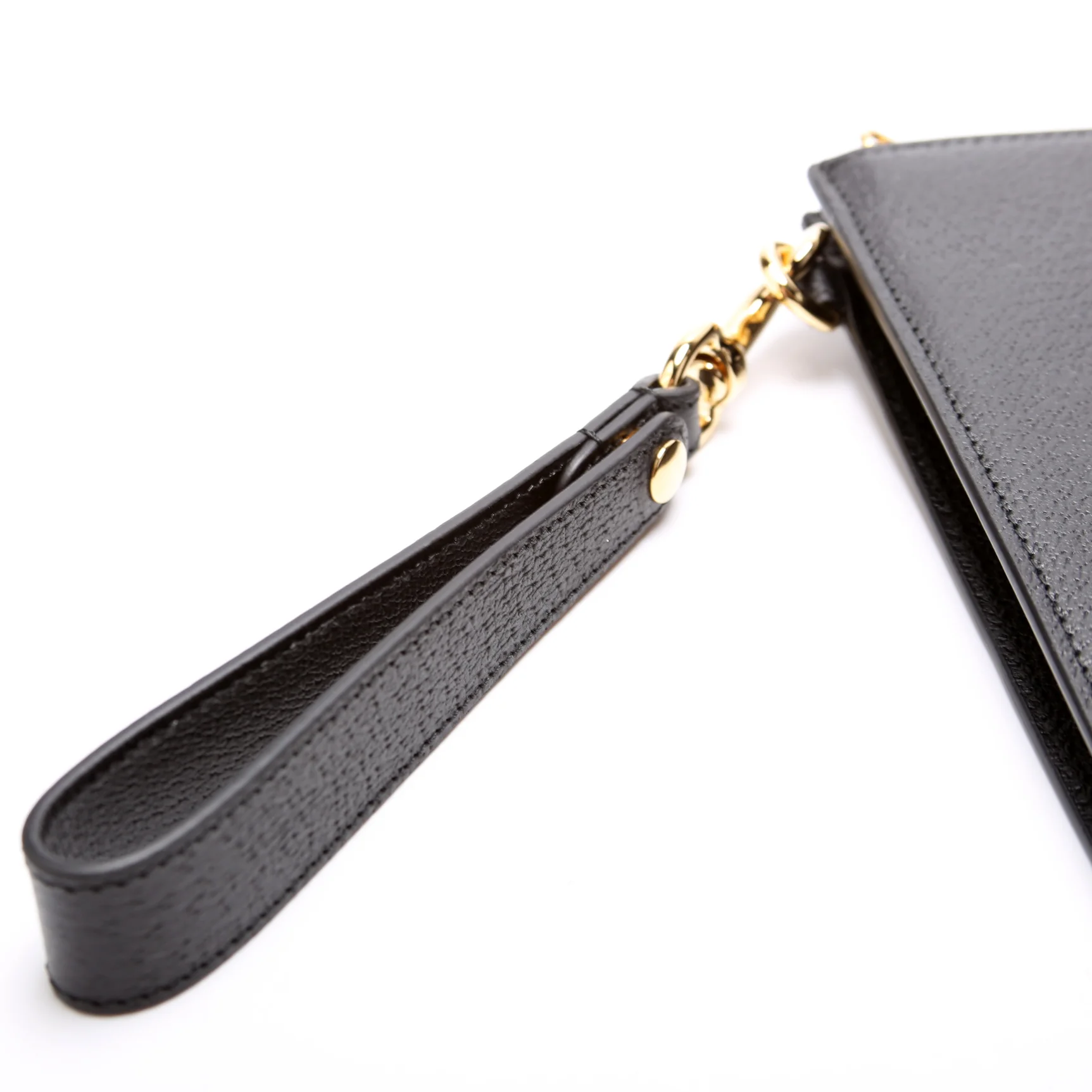 700524 Horsebit Leather Wrist Clutch Black - Image 6