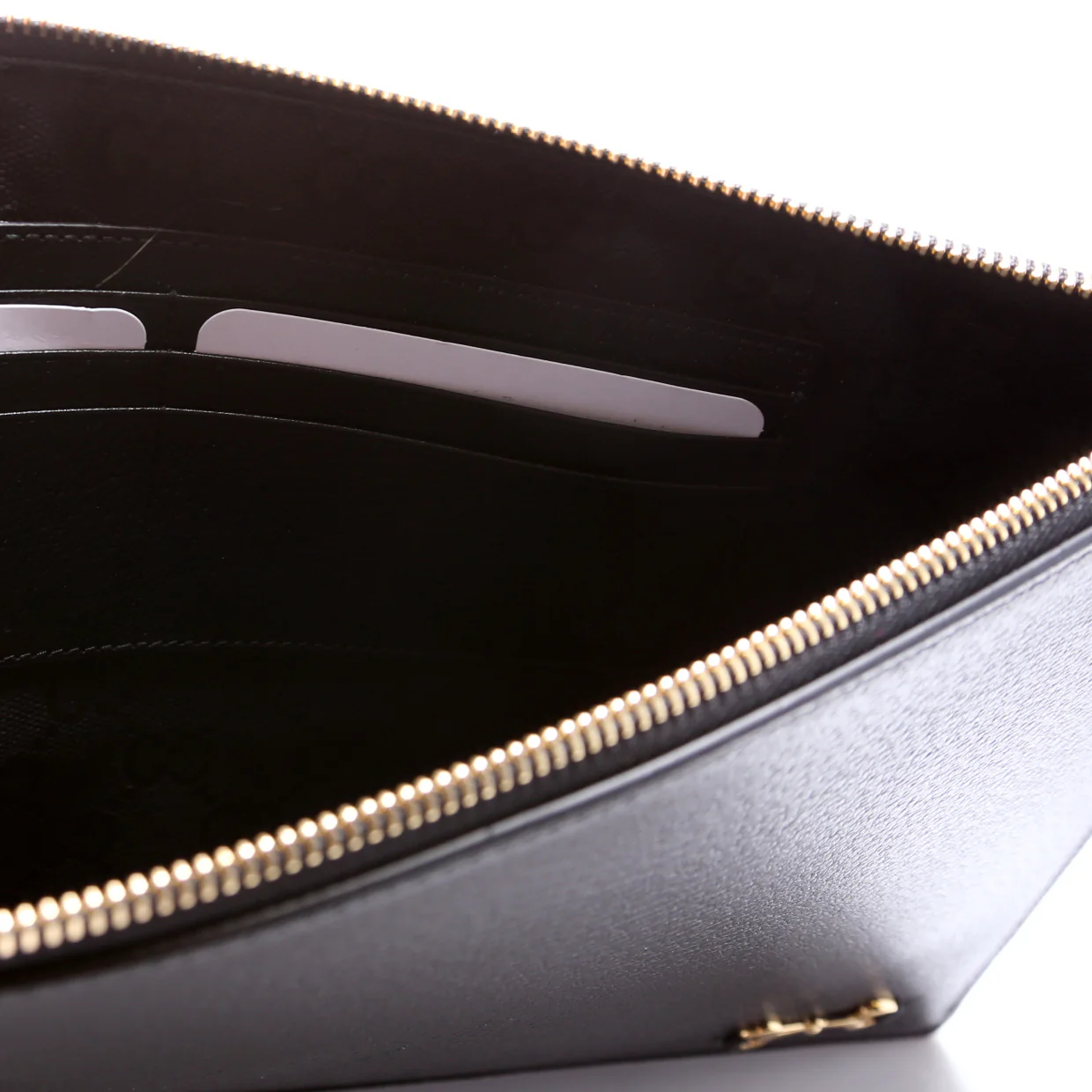 700524 Horsebit Leather Wrist Clutch Black - Image 7