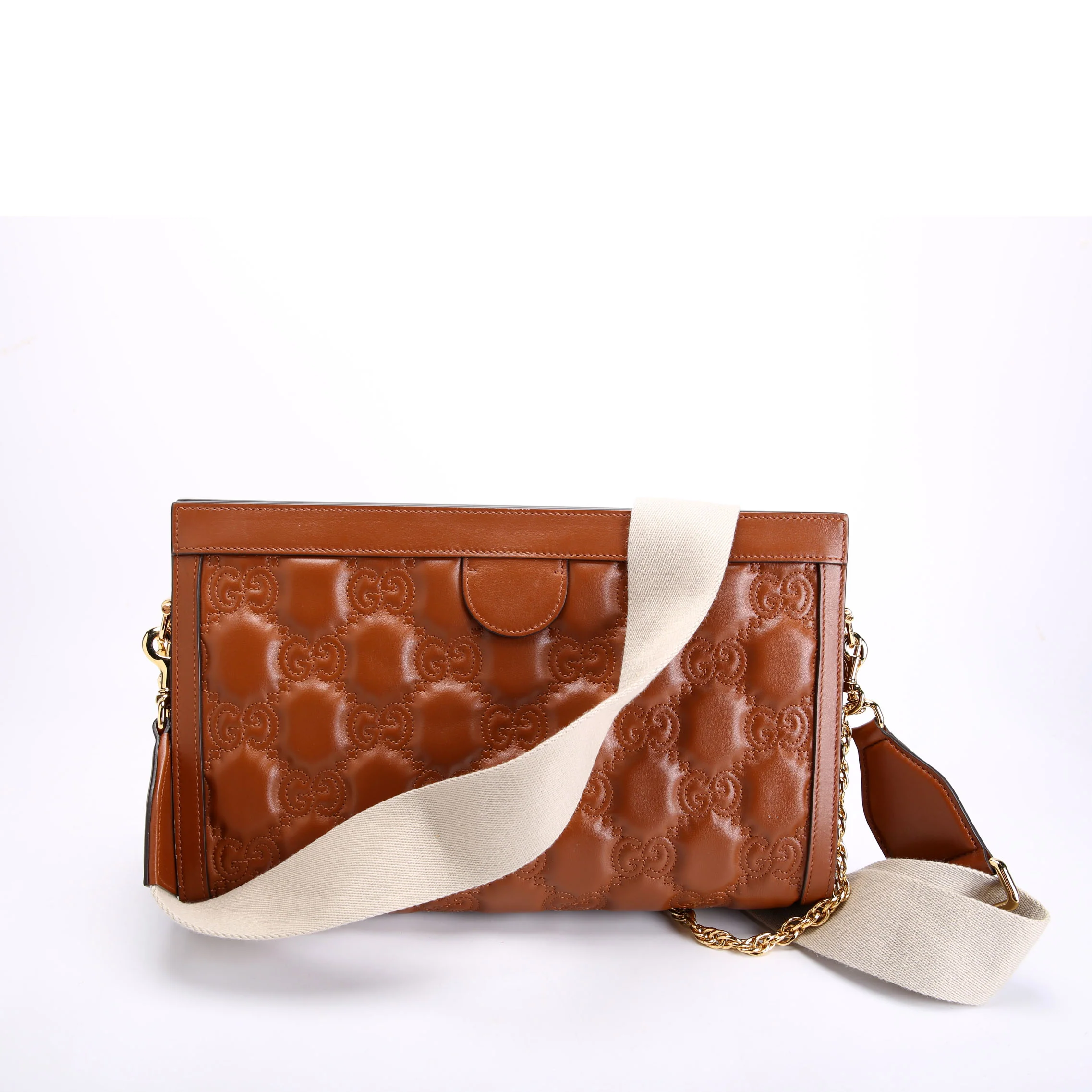 702196 GG Matelasse Shoulder Bag Brown/Gold - Image 3