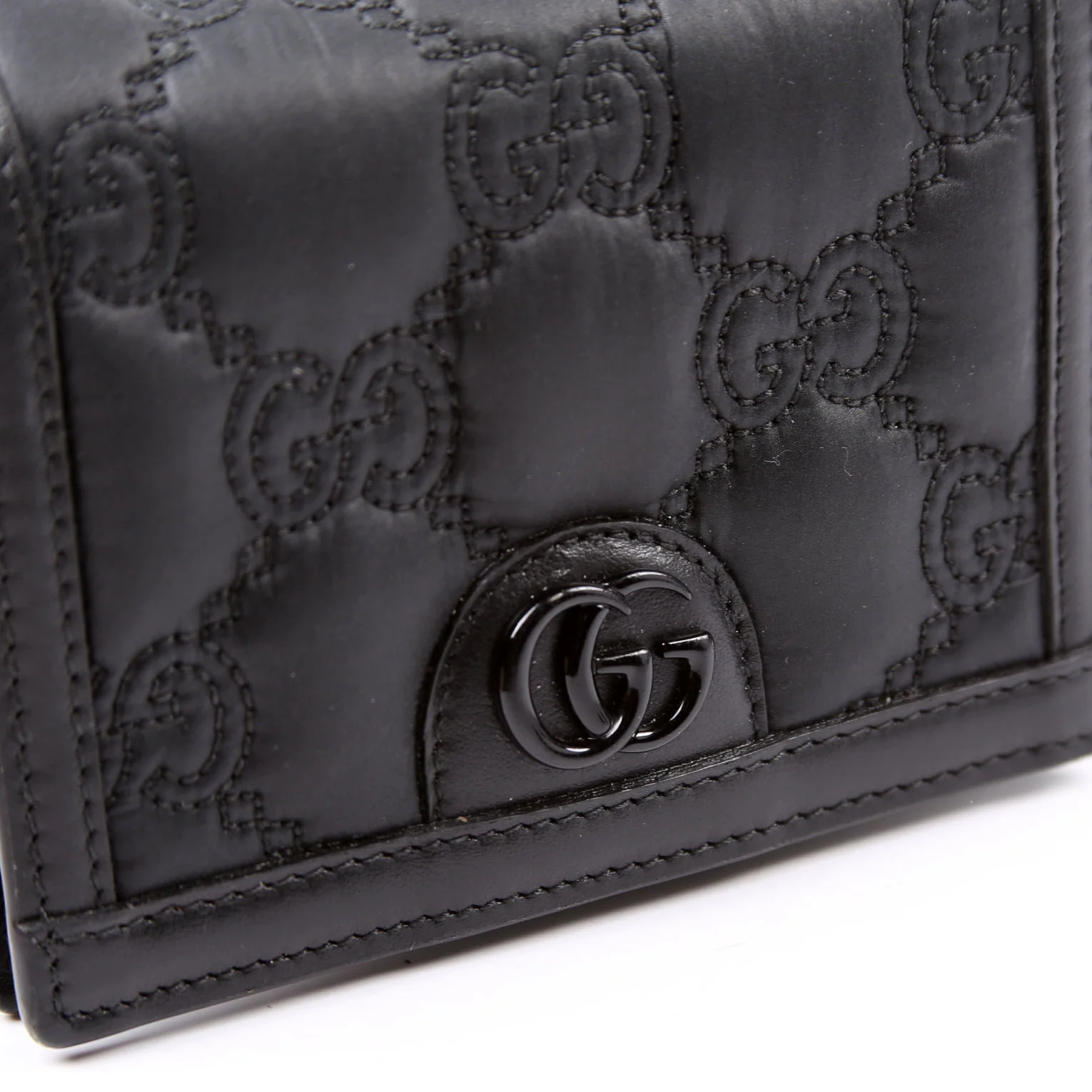 723777 GG Nylon Enamel Mini Chain Bag Black - Image 8