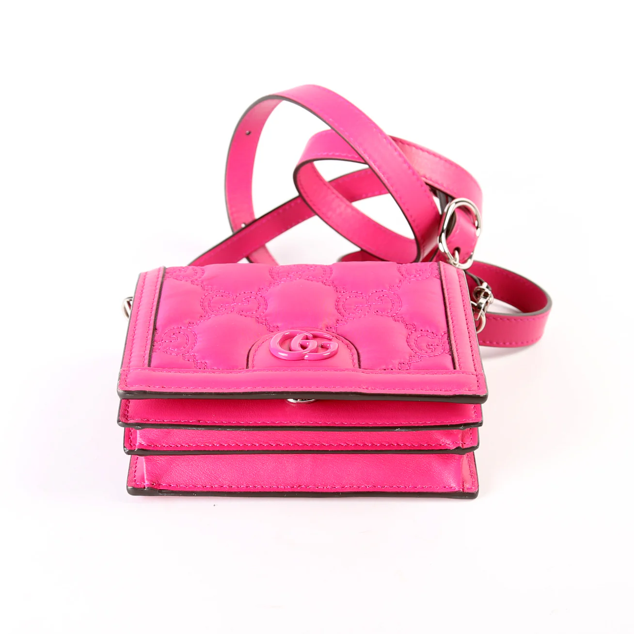 723777 GG Nylon Shoulder Bag Pink - Image 5
