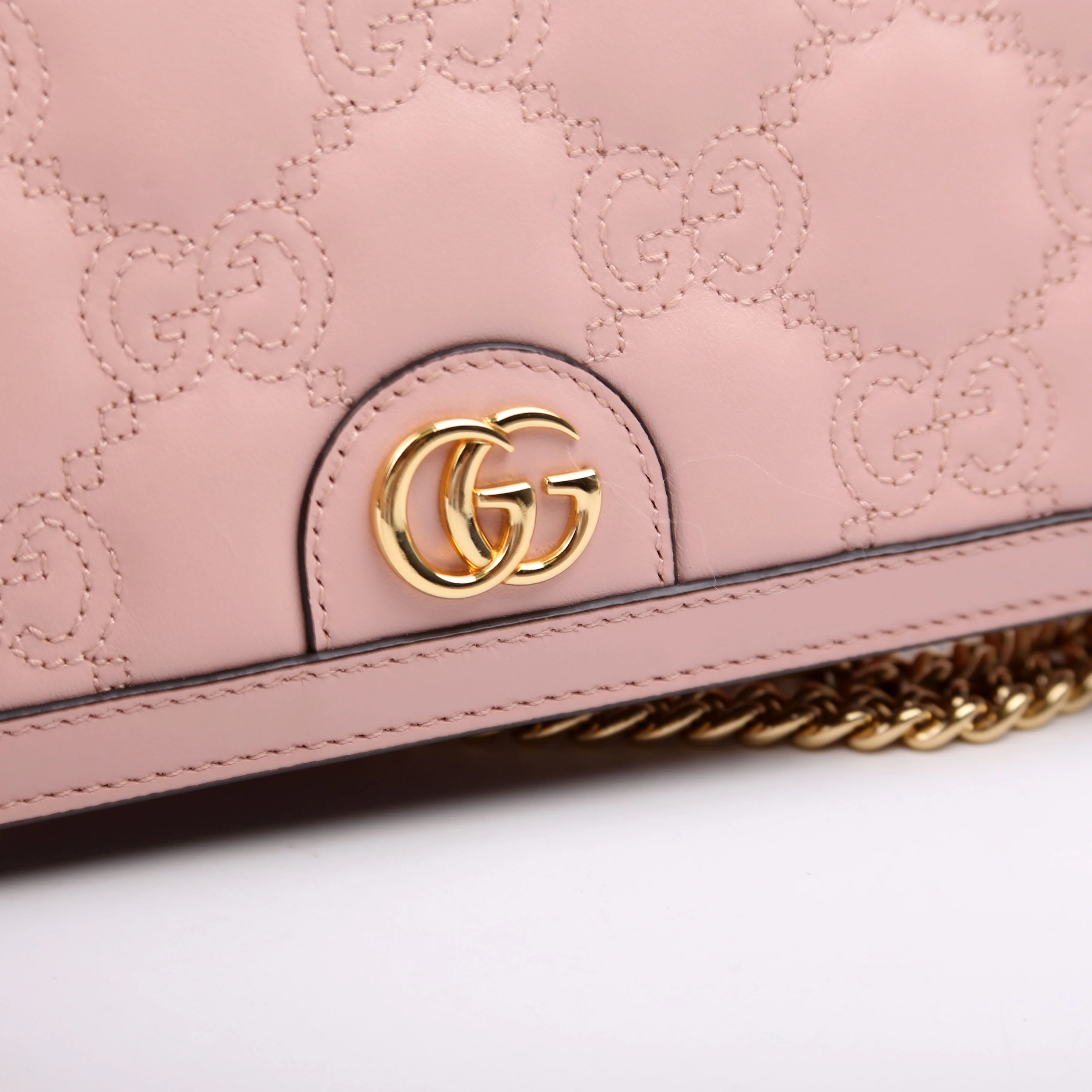 723787 GG Matelasse Chain Wallet Pink - Image 7