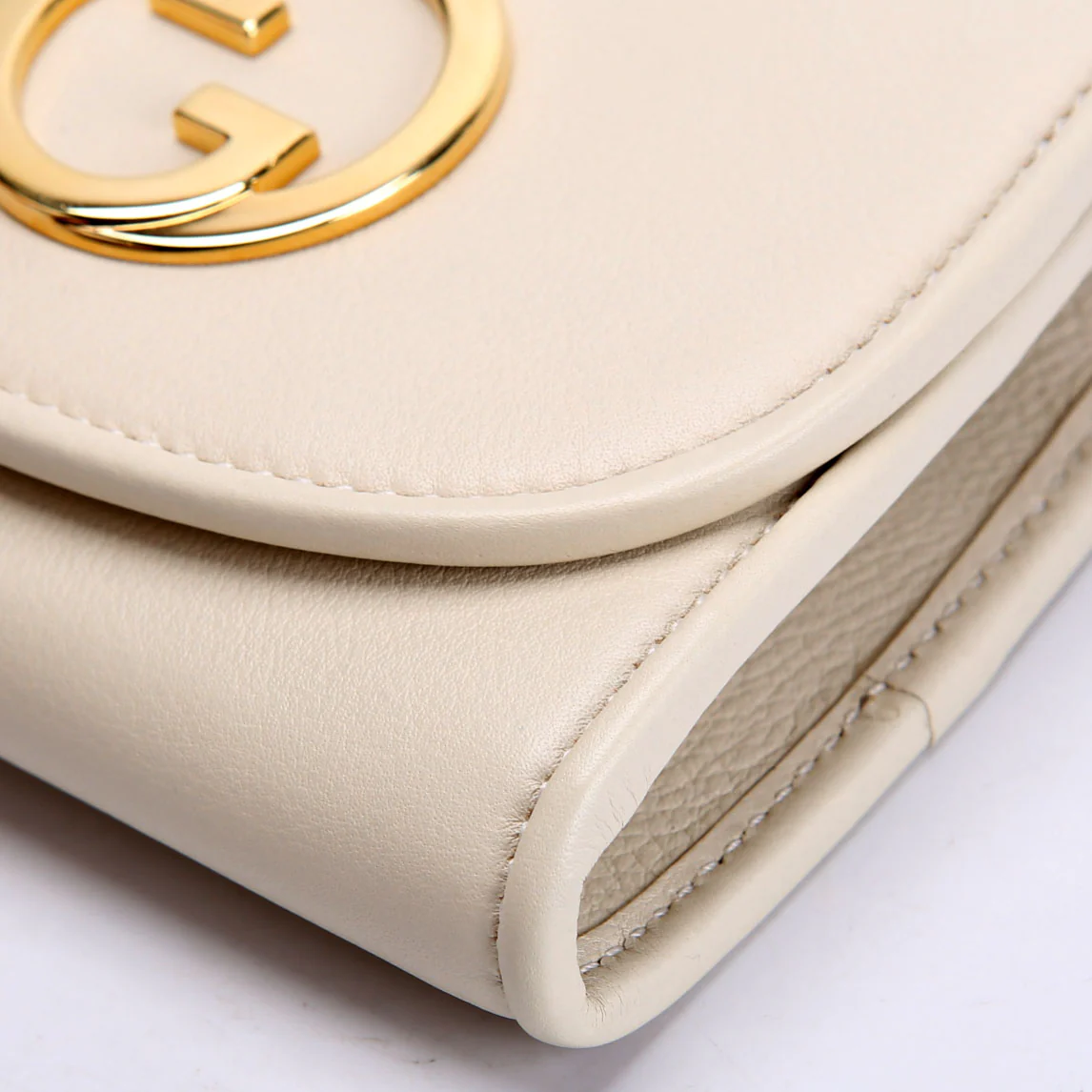 725219 Blondie Leather Chain Wallet Ivory - Image 6